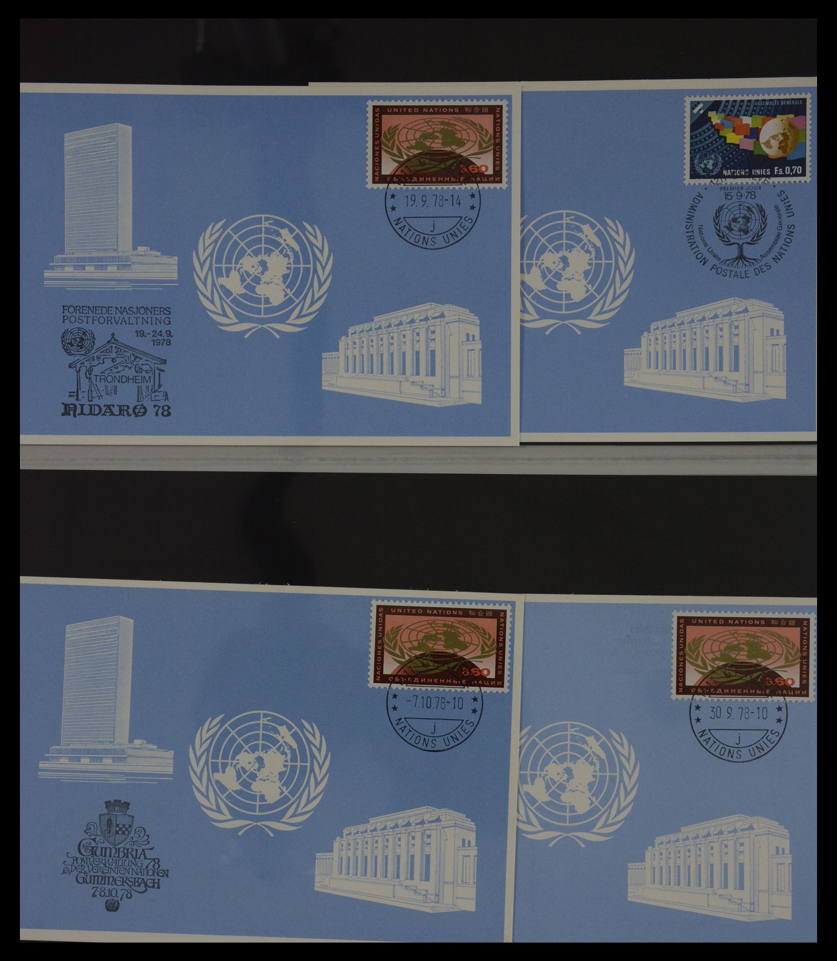 27382 124 - 27382 Verenigde Naties 1957-2003 FDC's.