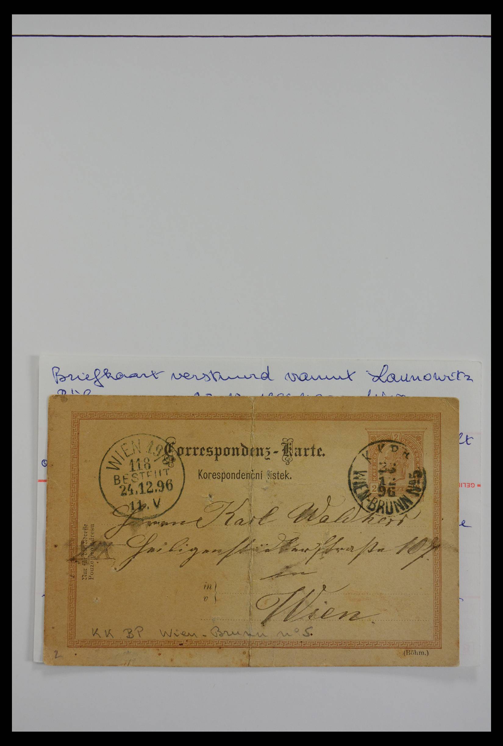 27524 0139 - 27524 Austria railroad post and station cancels.