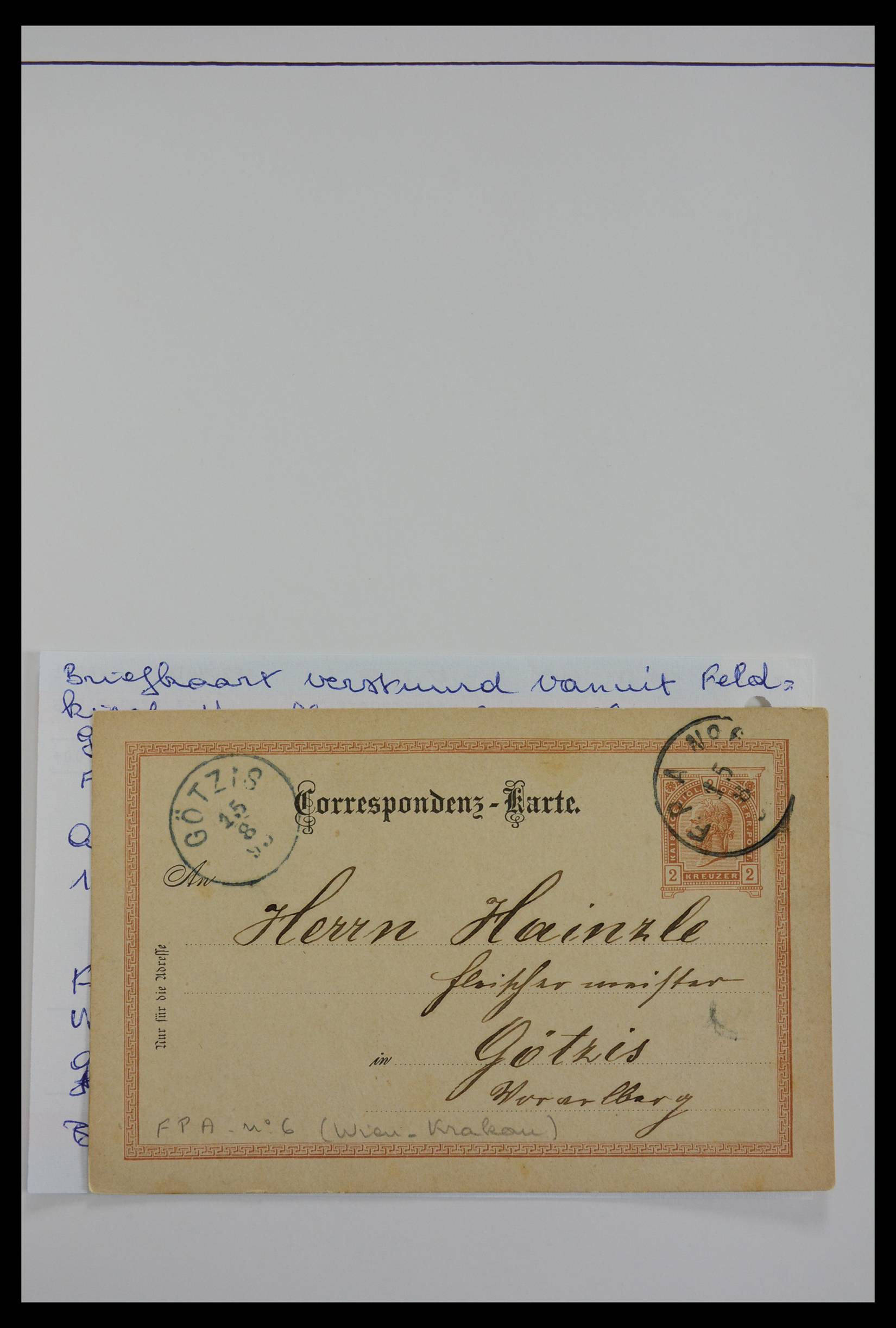 27524 0140 - 27524 Austria railroad post and station cancels.