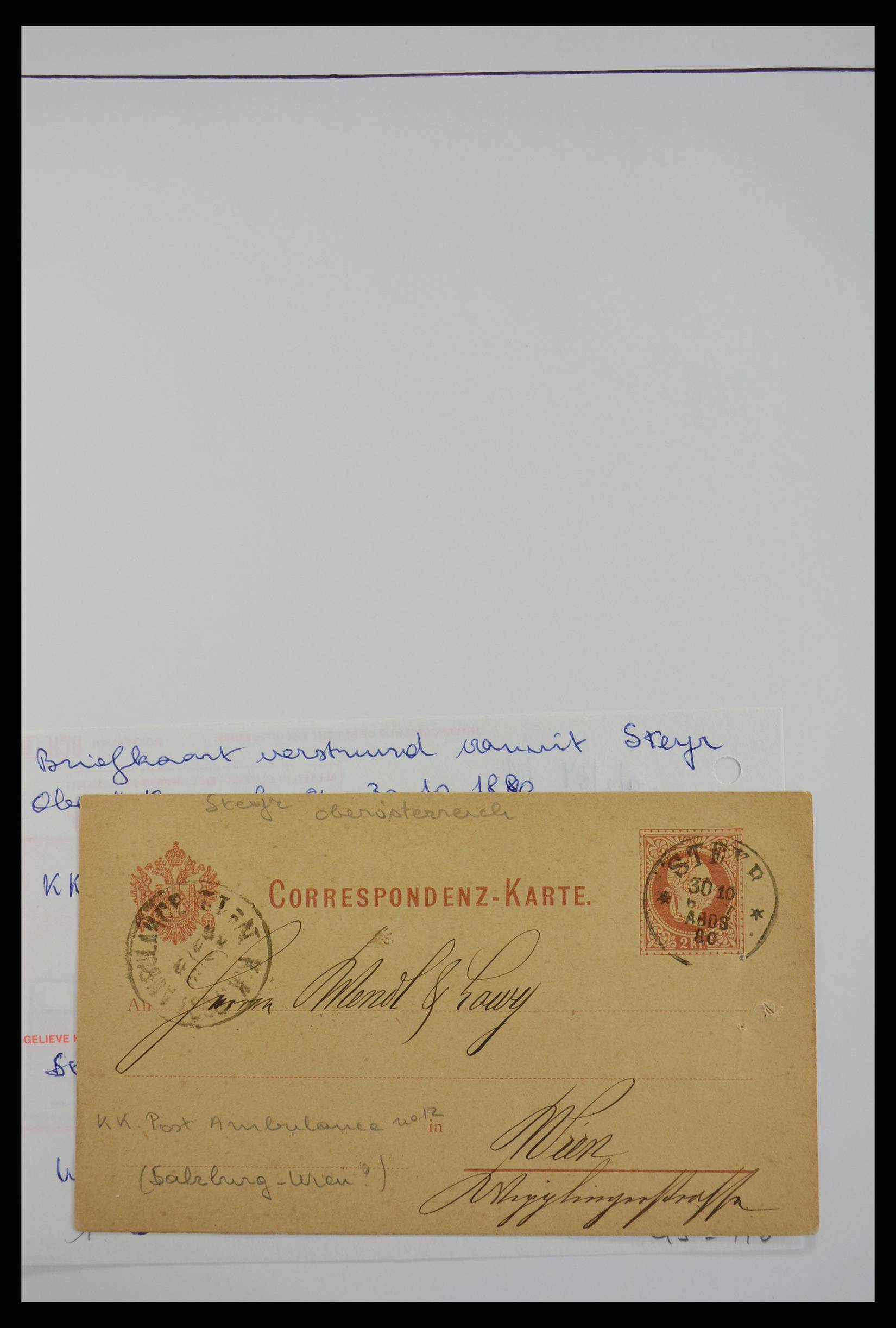 27524 0154 - 27524 Austria railroad post and station cancels.