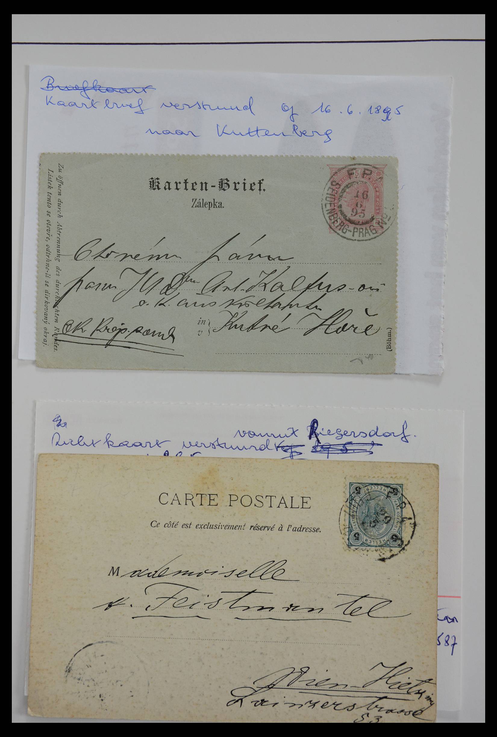 27524 0164 - 27524 Austria railroad post and station cancels.