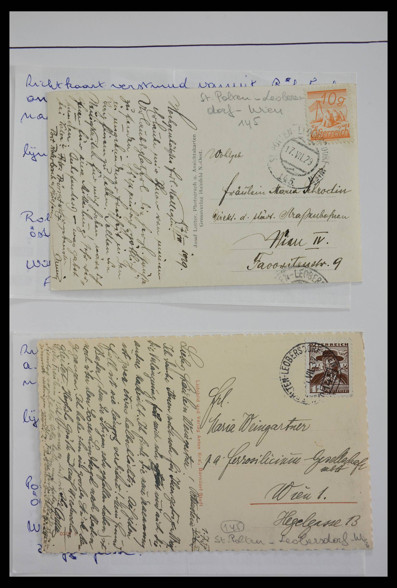 27524 0230 - 27524 Austria railroad post and station cancels.