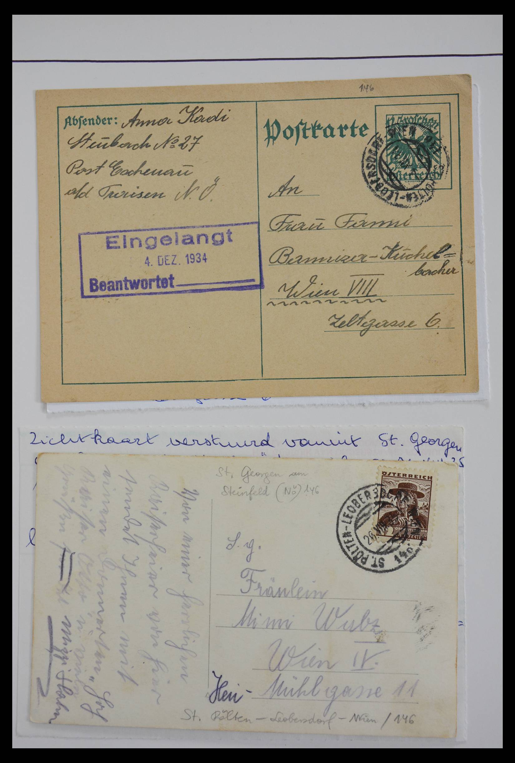 27524 0231 - 27524 Austria railroad post and station cancels.