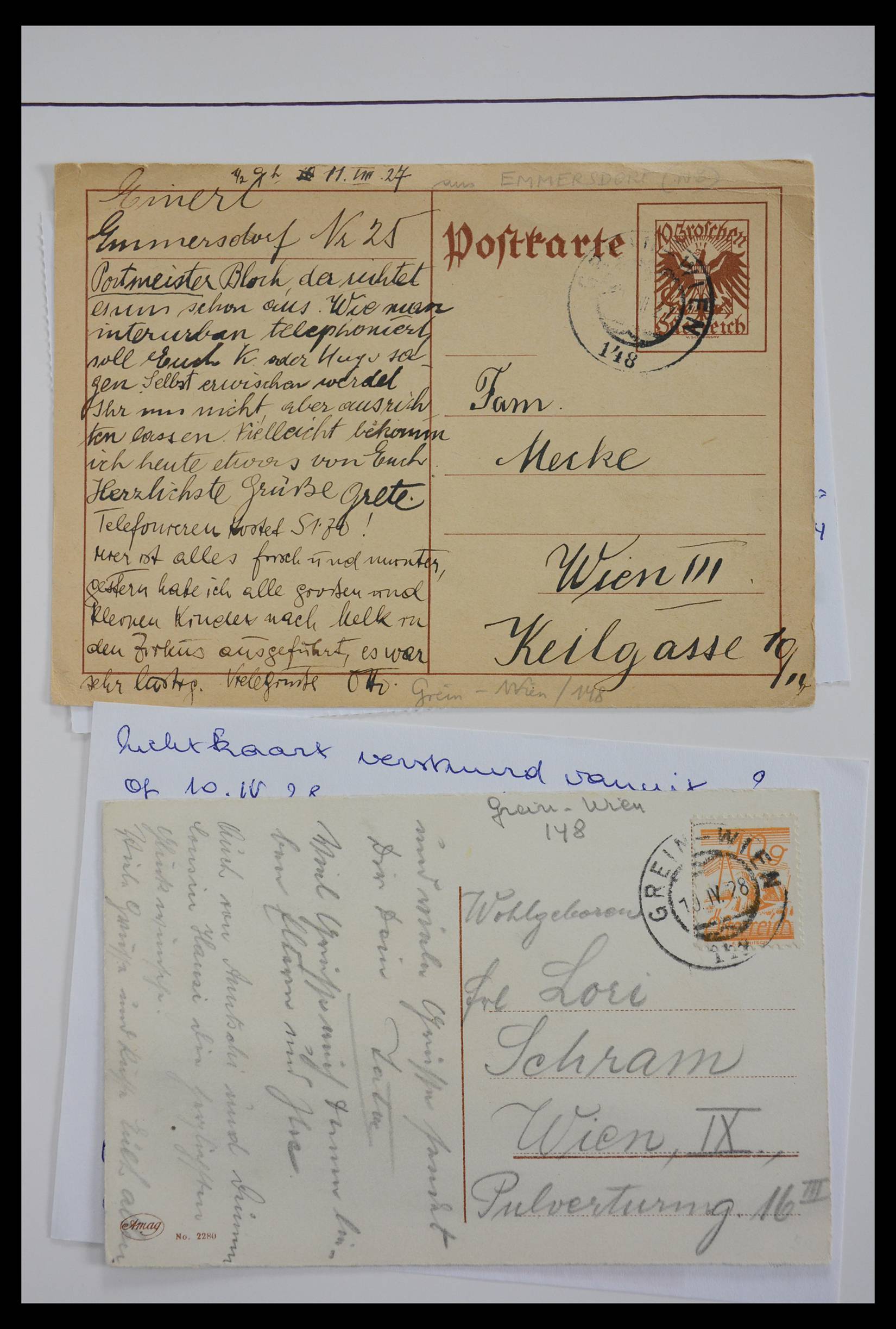 27524 0233 - 27524 Austria railroad post and station cancels.