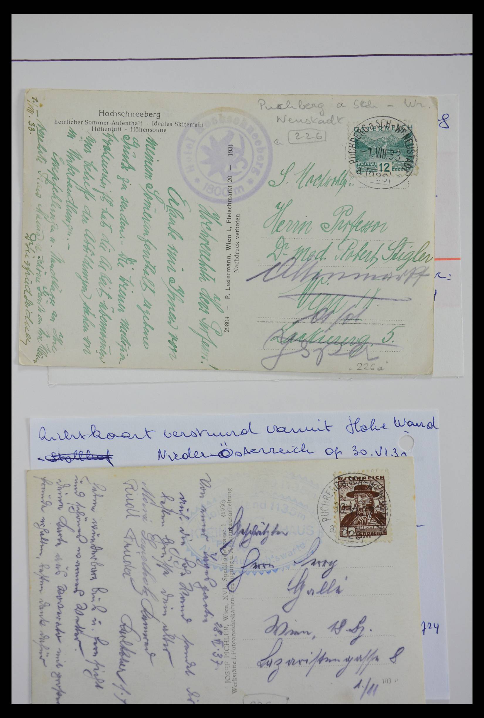 27524 0250 - 27524 Austria railroad post and station cancels.