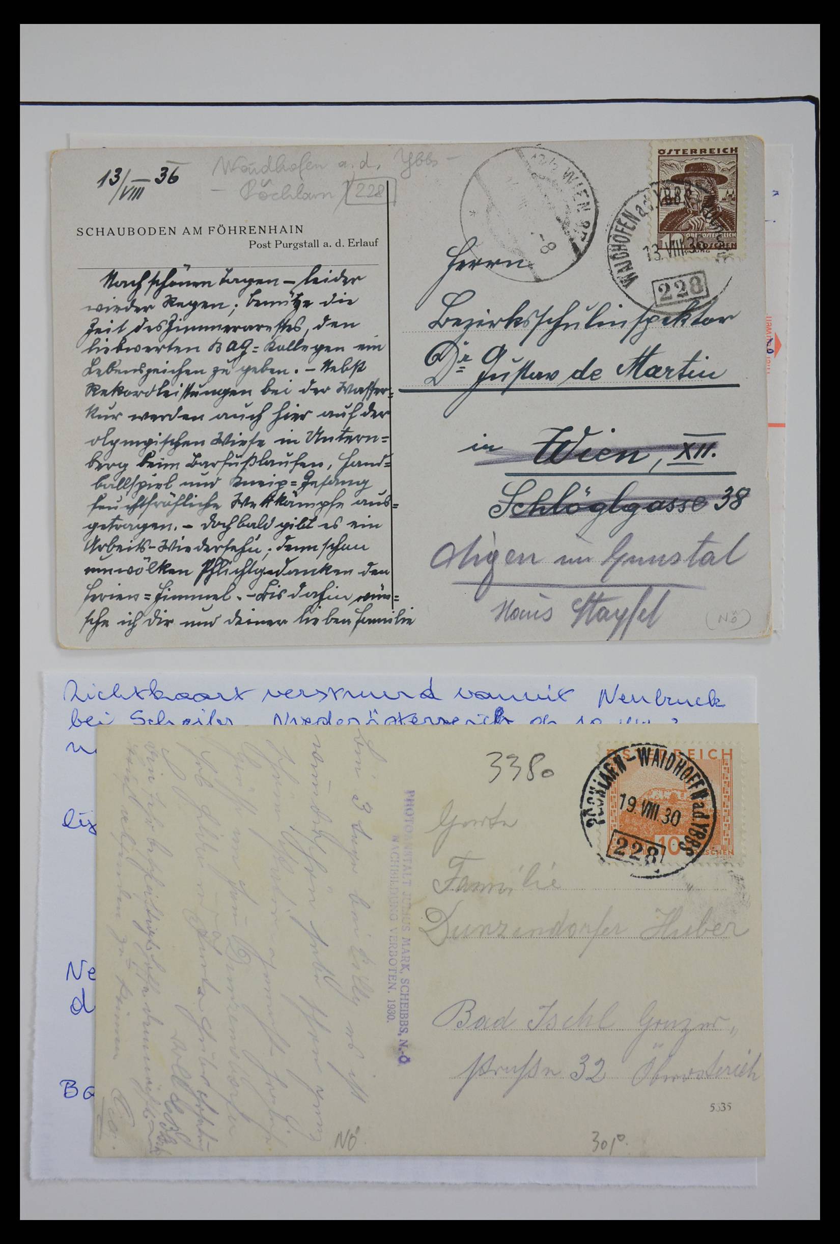 27524 0252 - 27524 Austria railroad post and station cancels.