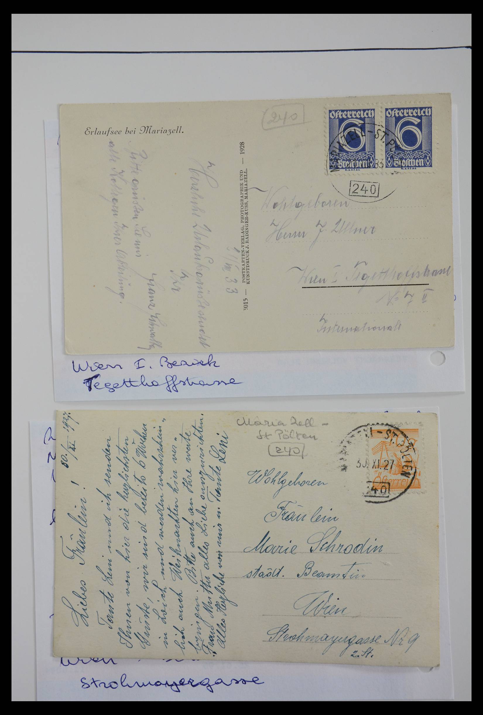 27524 0262 - 27524 Austria railroad post and station cancels.