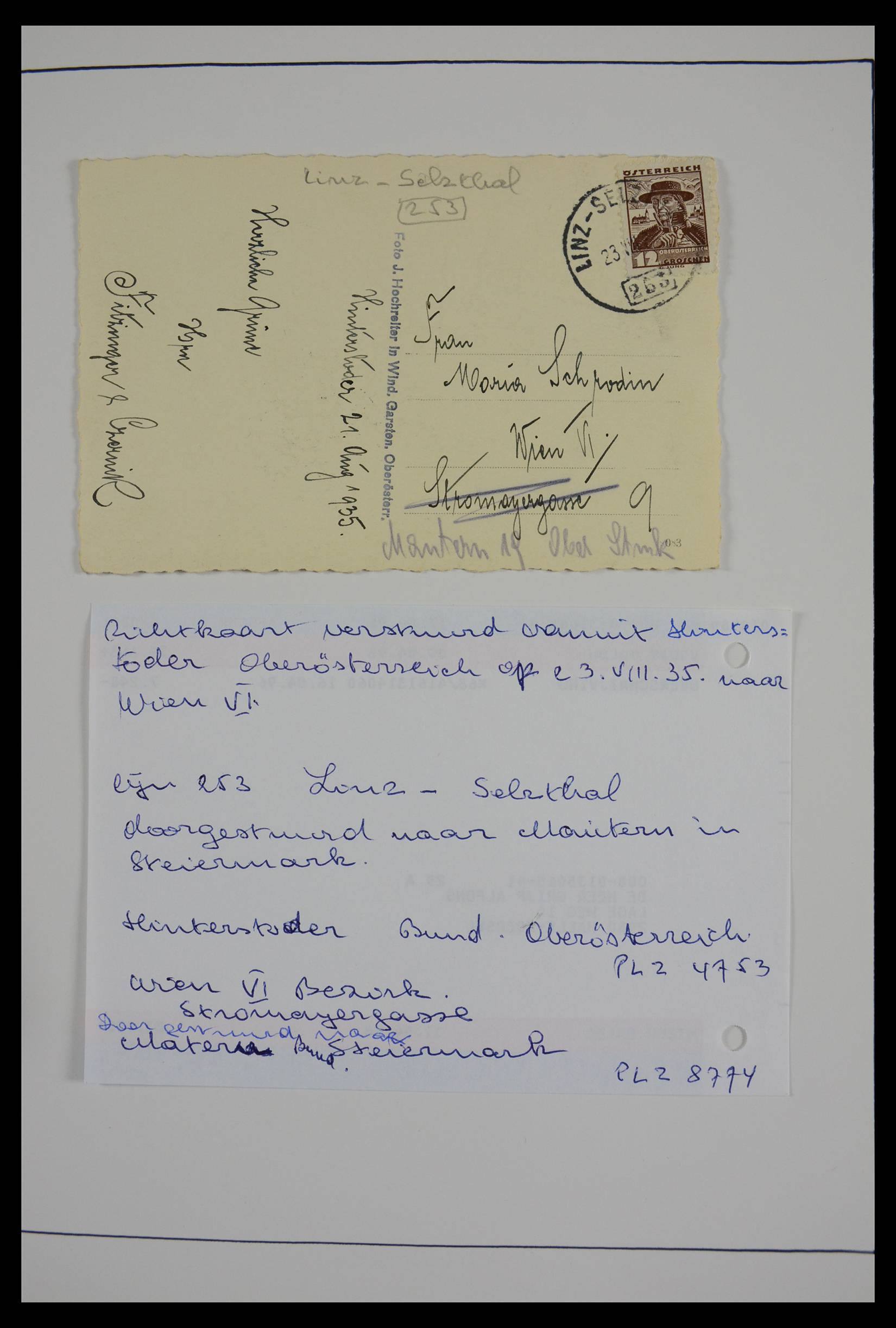27524 0270 - 27524 Austria railroad post and station cancels.