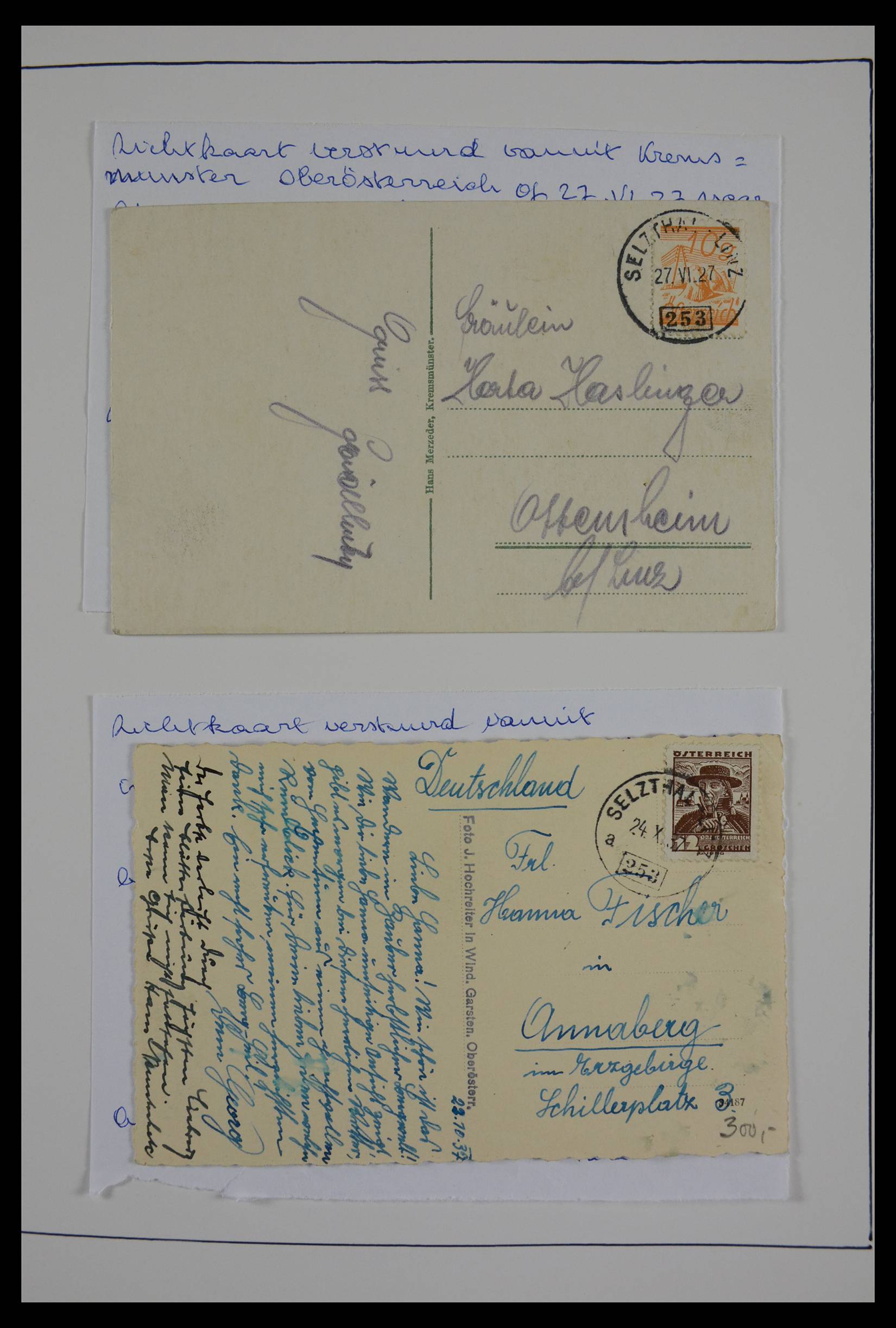 27524 0271 - 27524 Austria railroad post and station cancels.