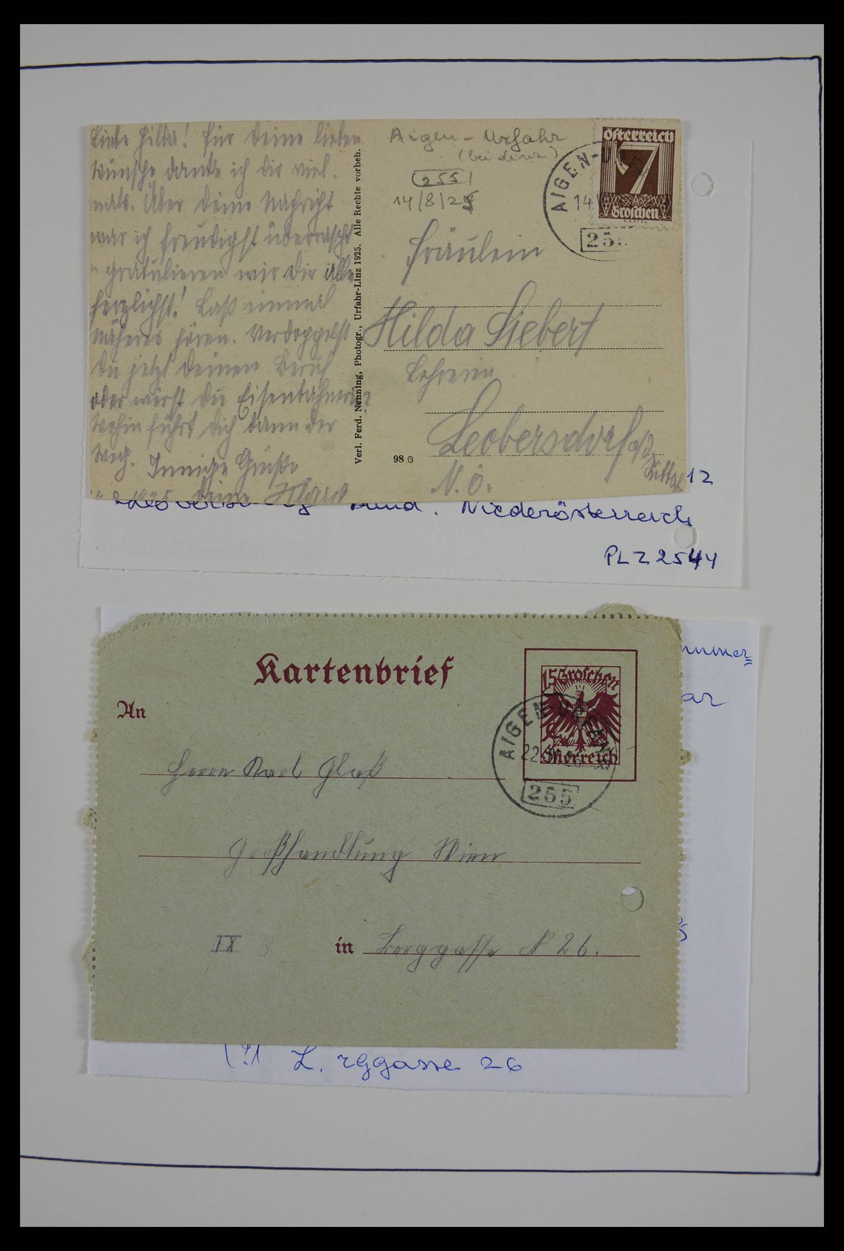 27524 0272 - 27524 Austria railroad post and station cancels.