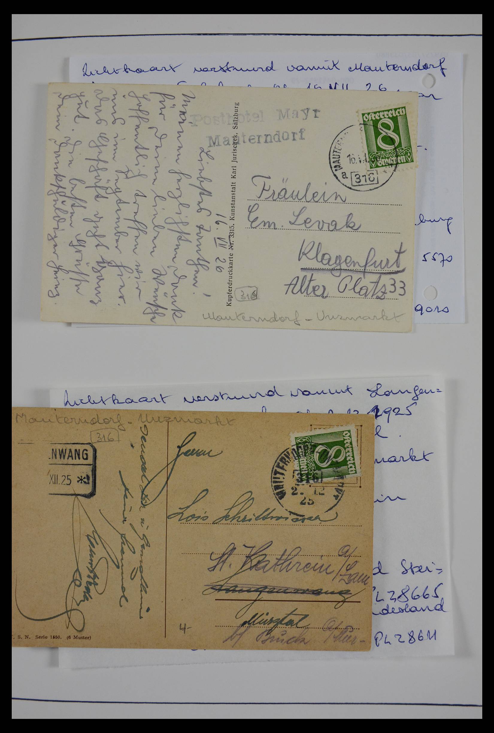 27524 0291 - 27524 Austria railroad post and station cancels.