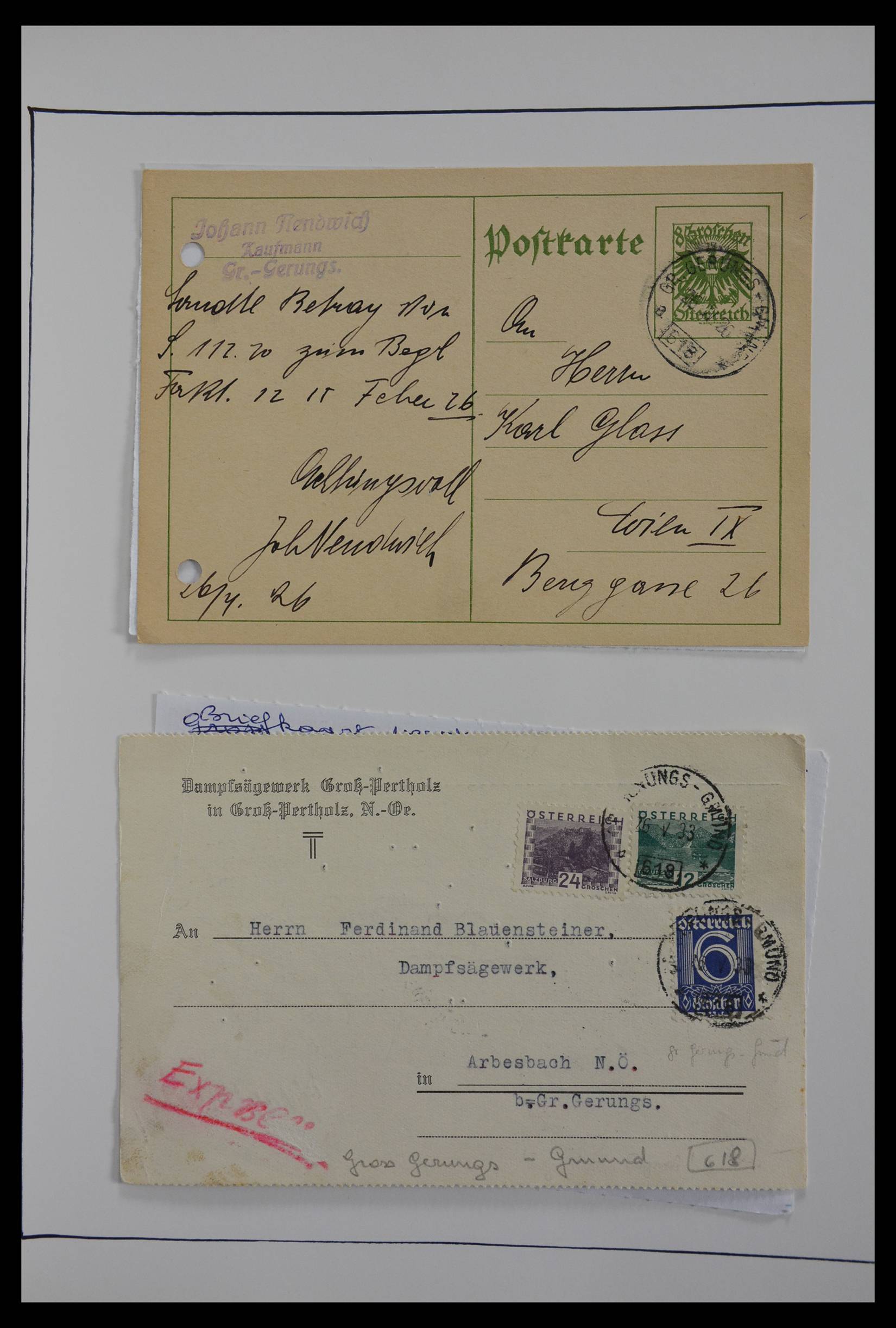 27524 0307 - 27524 Austria railroad post and station cancels.