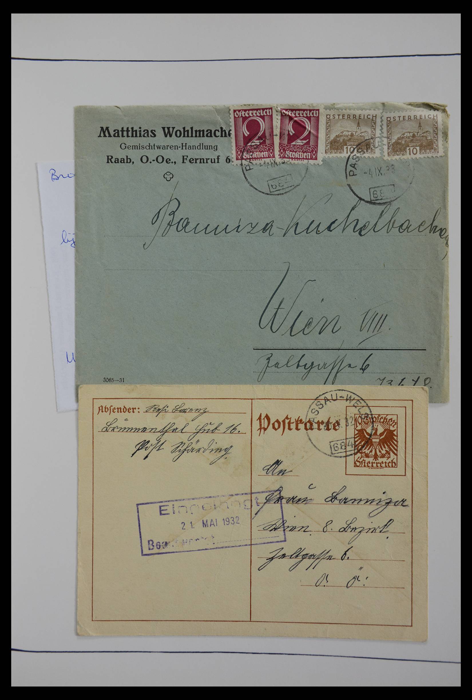 27524 0313 - 27524 Austria railroad post and station cancels.