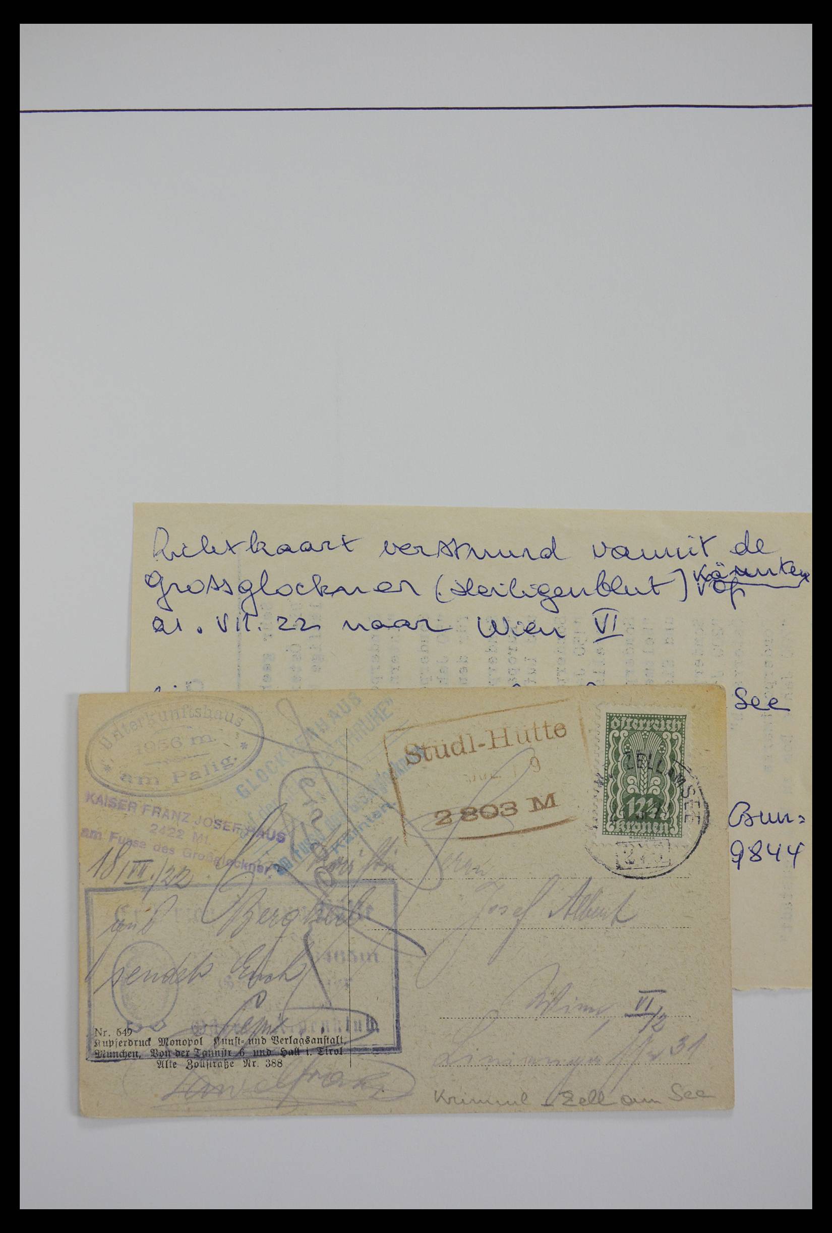 27524 0354 - 27524 Austria railroad post and station cancels.