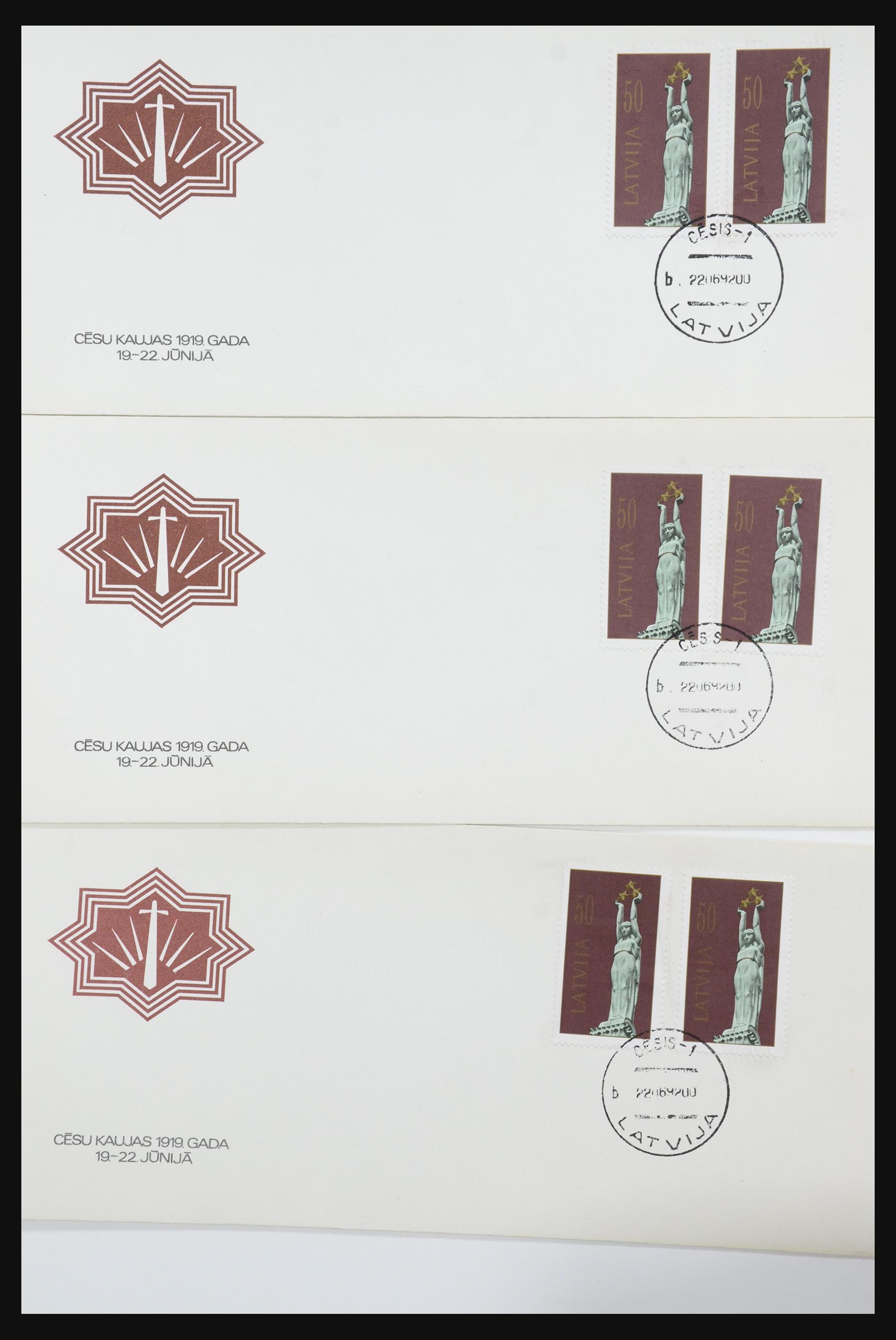 31584 542 - 31584 Letland brieven/FDC's en postwaardestukken 1990-1992.