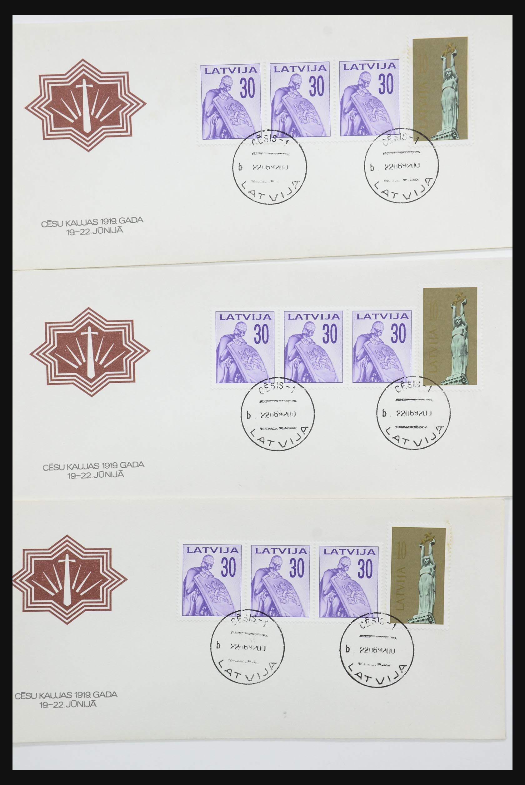 31584 551 - 31584 Letland brieven/FDC's en postwaardestukken 1990-1992.