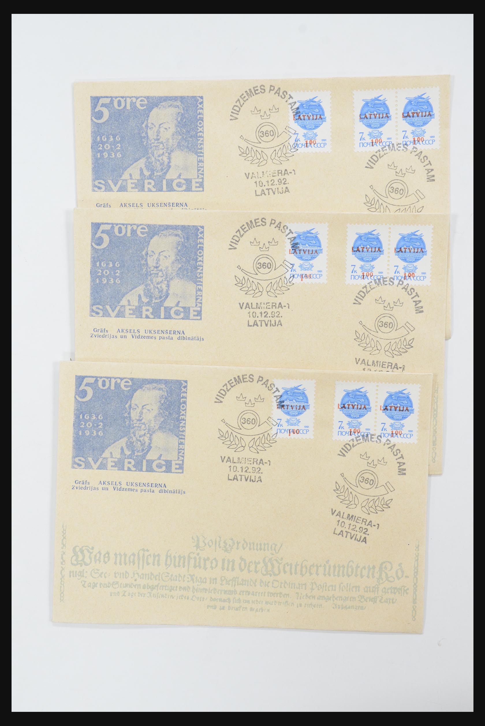 31584 586 - 31584 Letland brieven/FDC's en postwaardestukken 1990-1992.