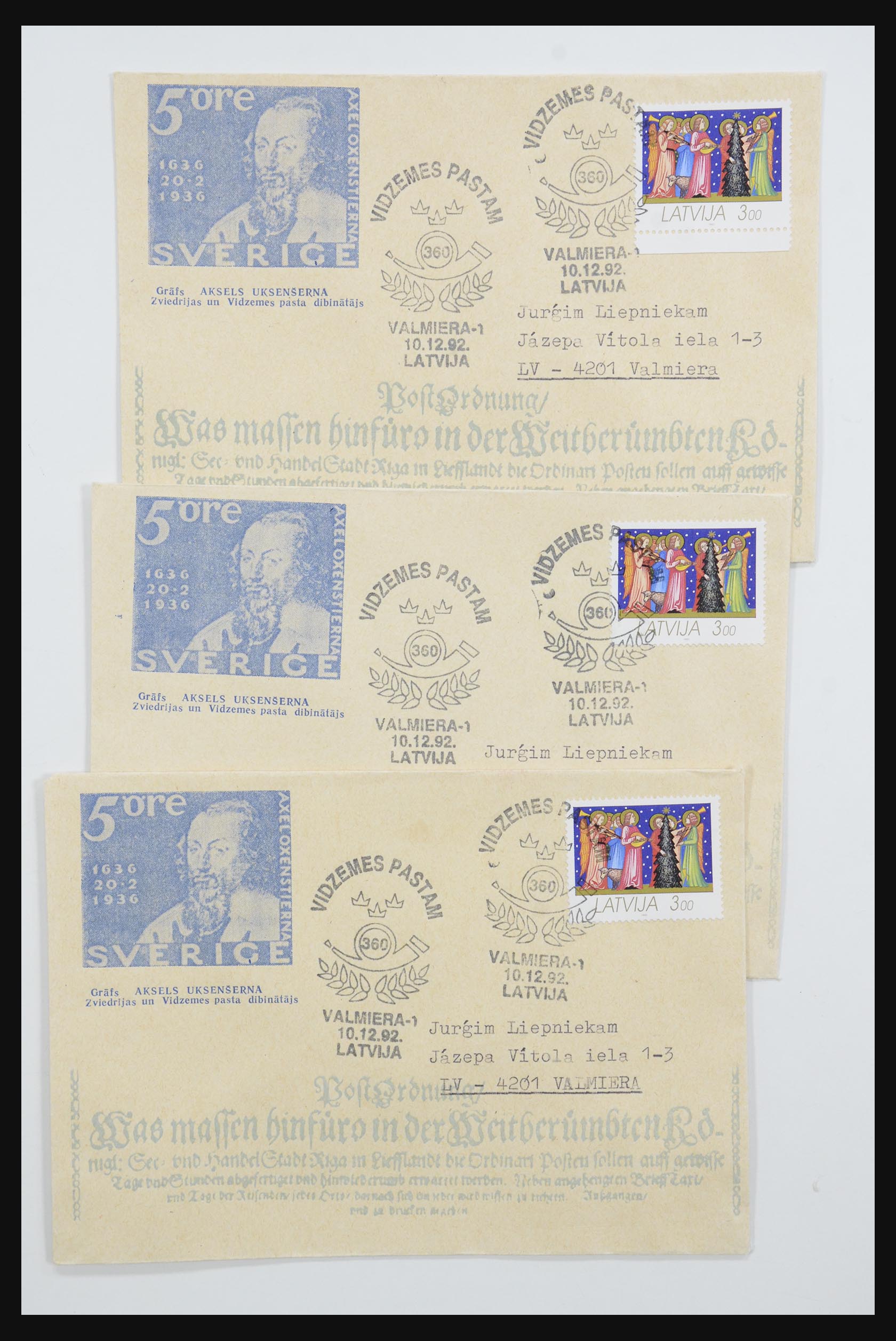 31584 587 - 31584 Letland brieven/FDC's en postwaardestukken 1990-1992.