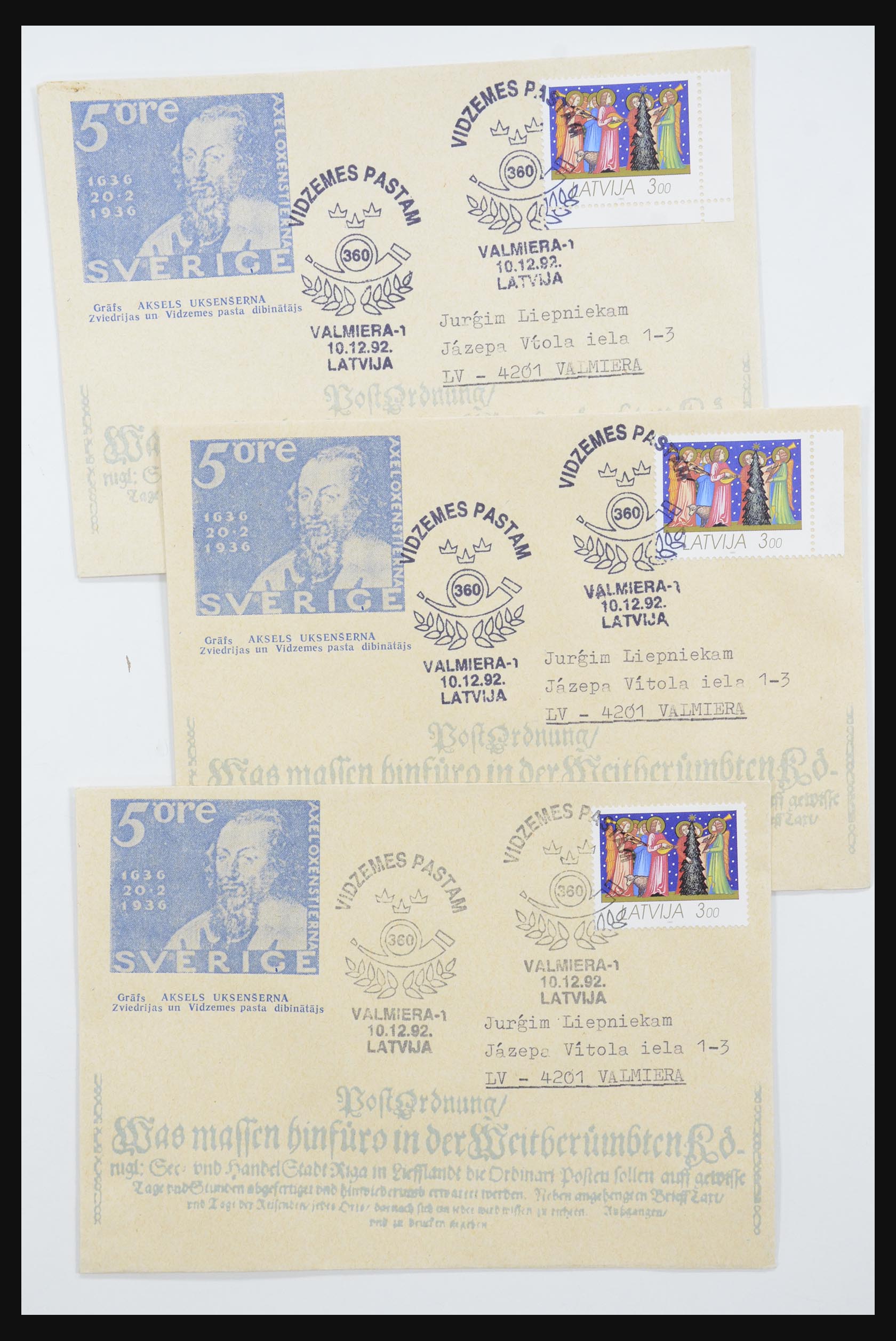 31584 597 - 31584 Letland brieven/FDC's en postwaardestukken 1990-1992.