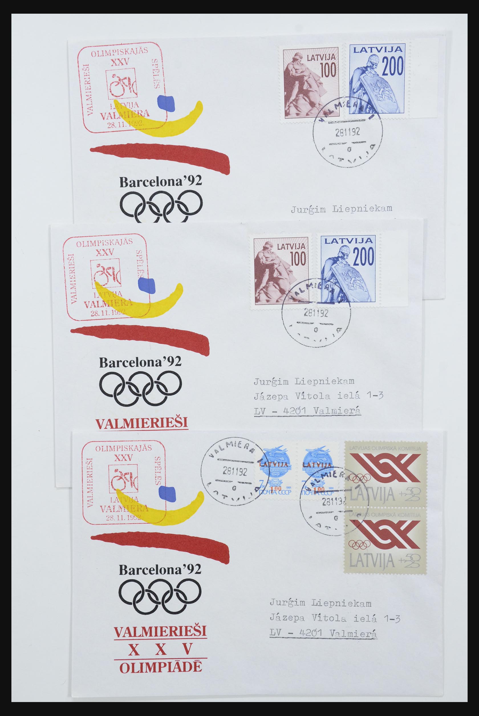 31584 599 - 31584 Letland brieven/FDC's en postwaardestukken 1990-1992.