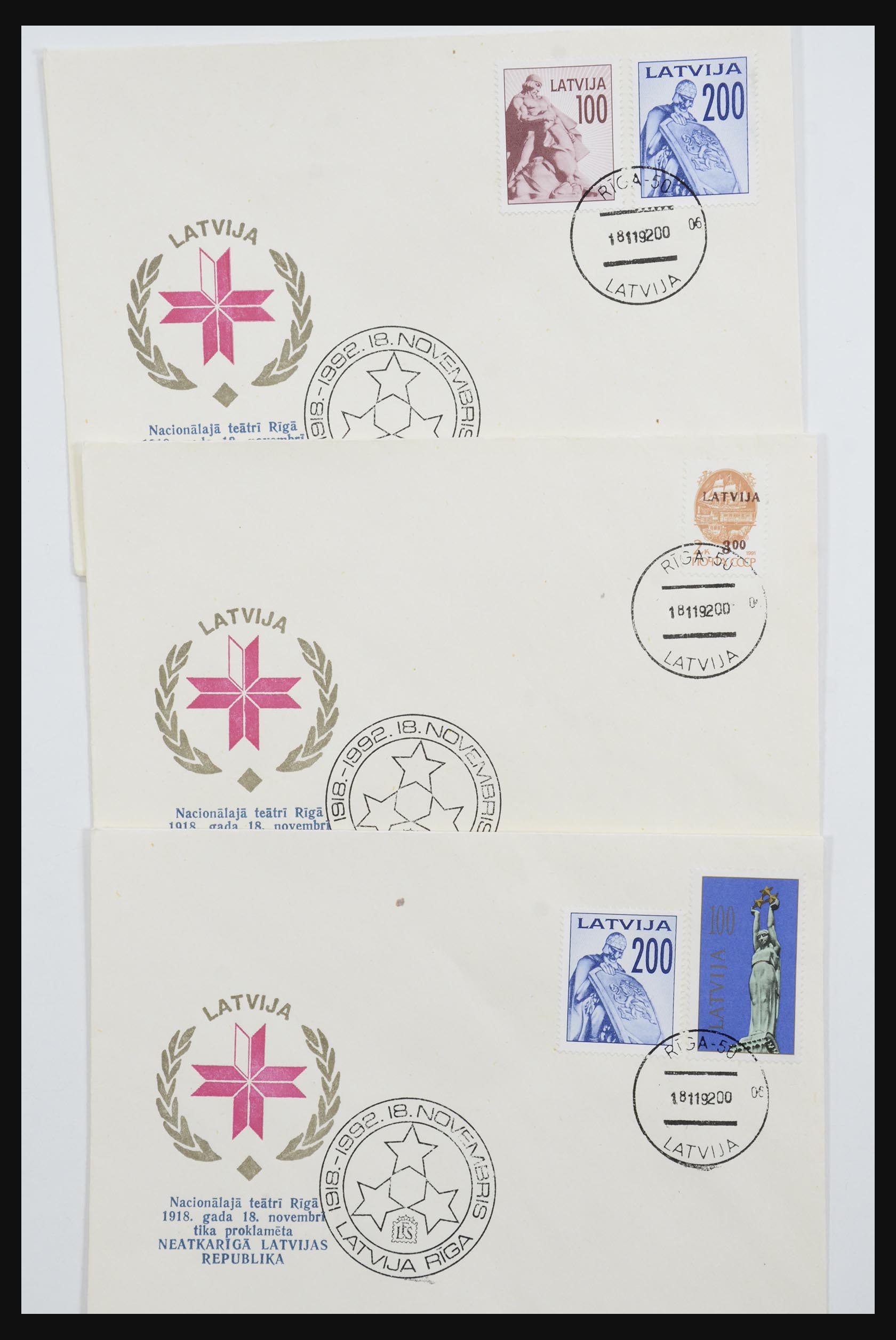 31584 612 - 31584 Letland brieven/FDC's en postwaardestukken 1990-1992.