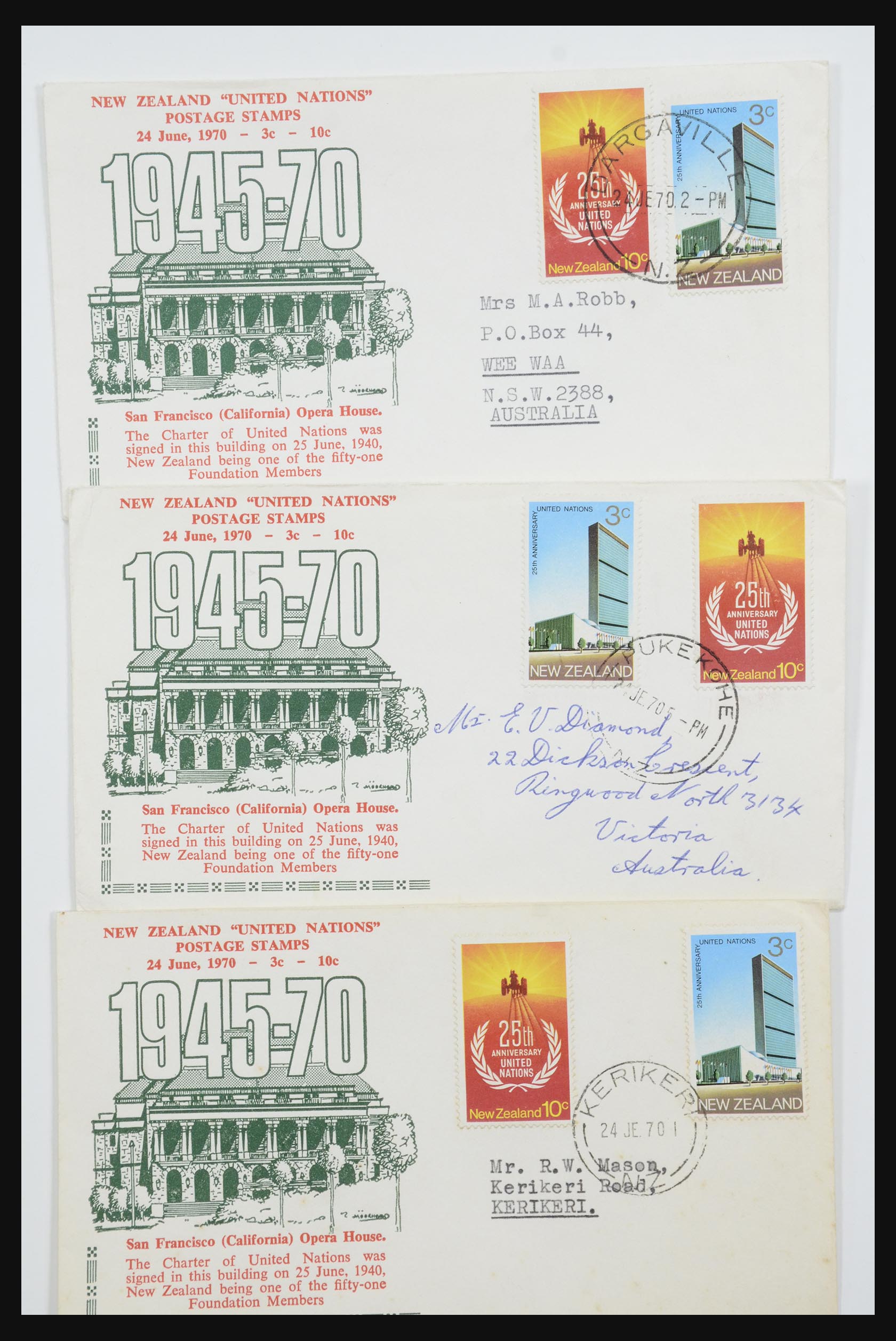 31951 204 - 31951 Nieuw Zeeland FDC's ca. 1960-1970.