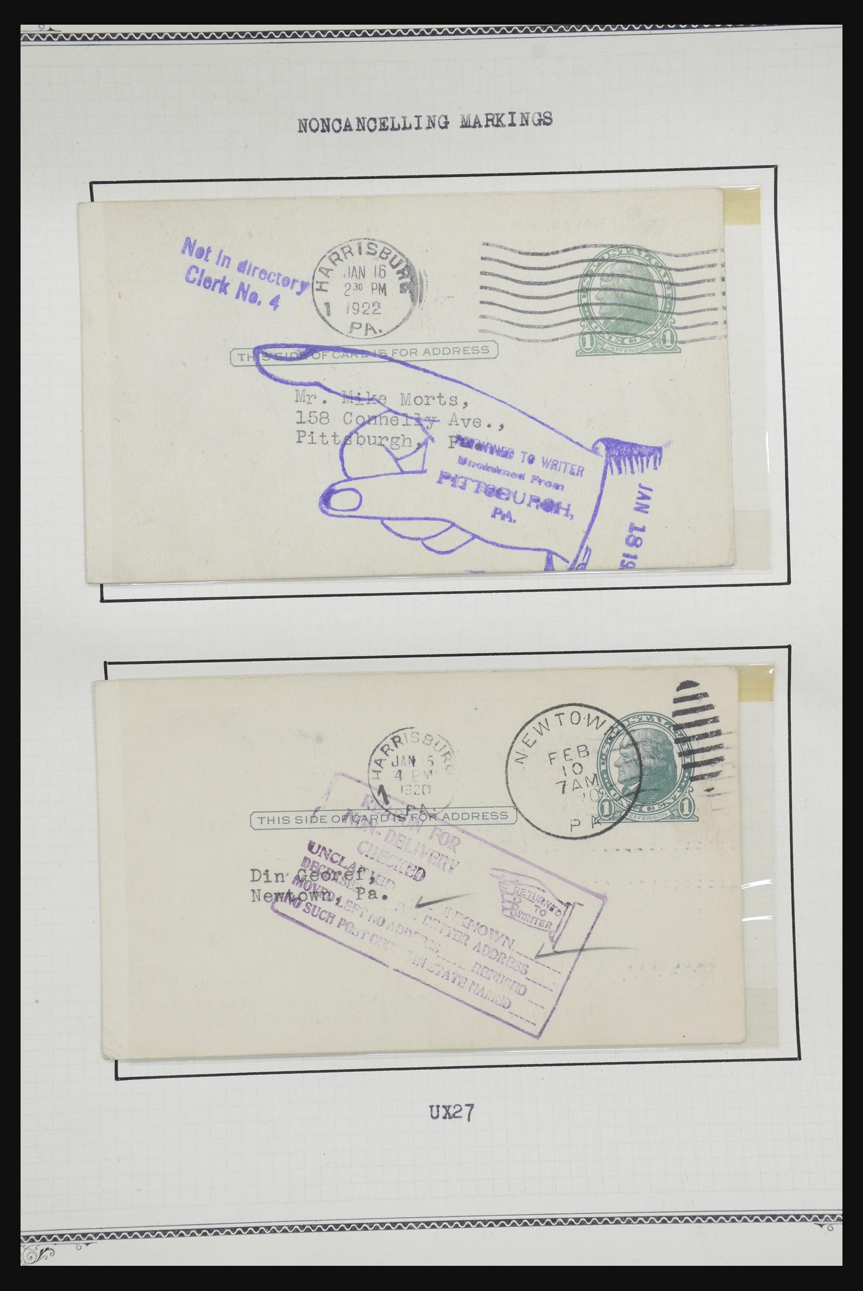 32209 522 - 32209 USA briefkaarten 1873-1950.