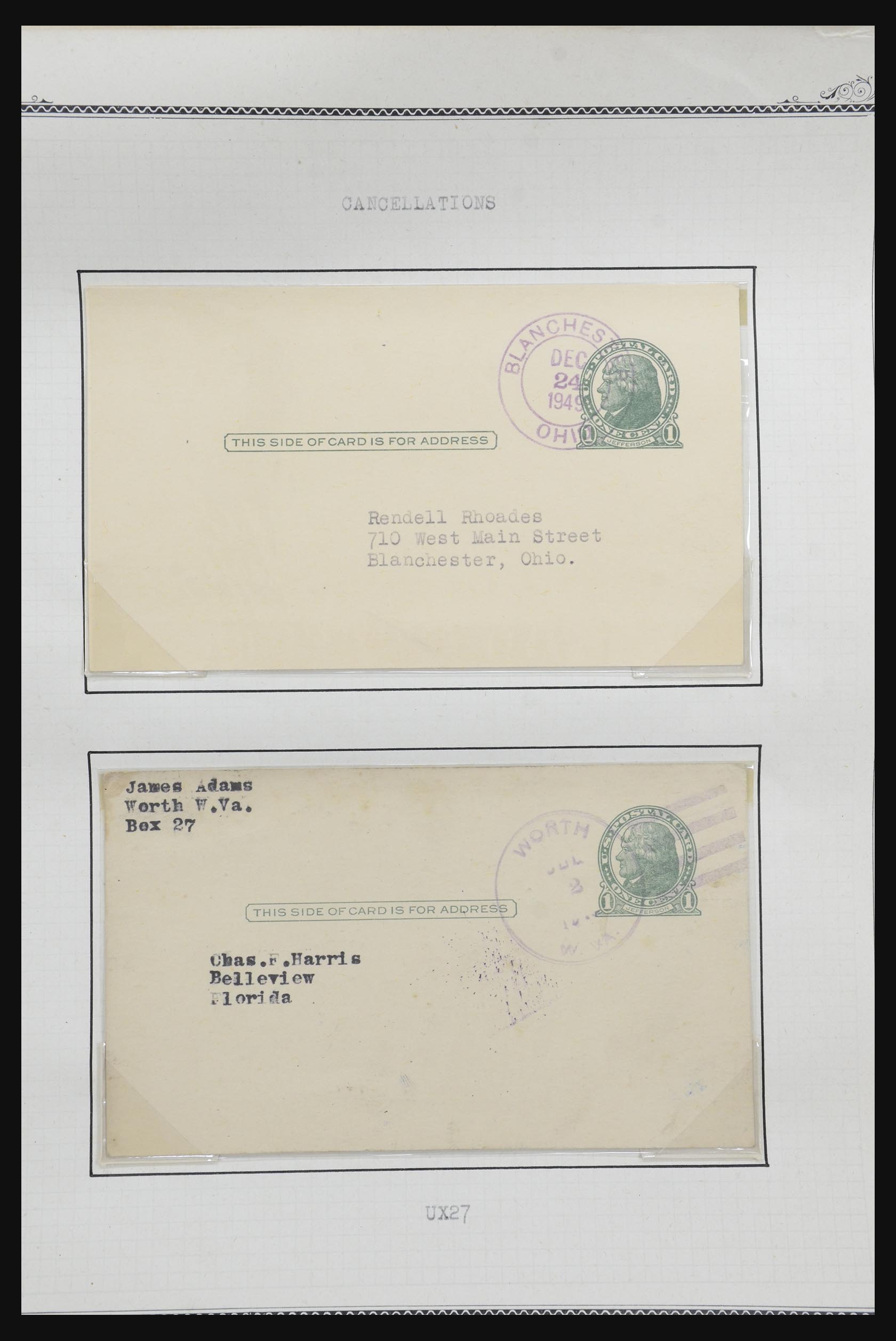 32209 540 - 32209 USA briefkaarten 1873-1950.