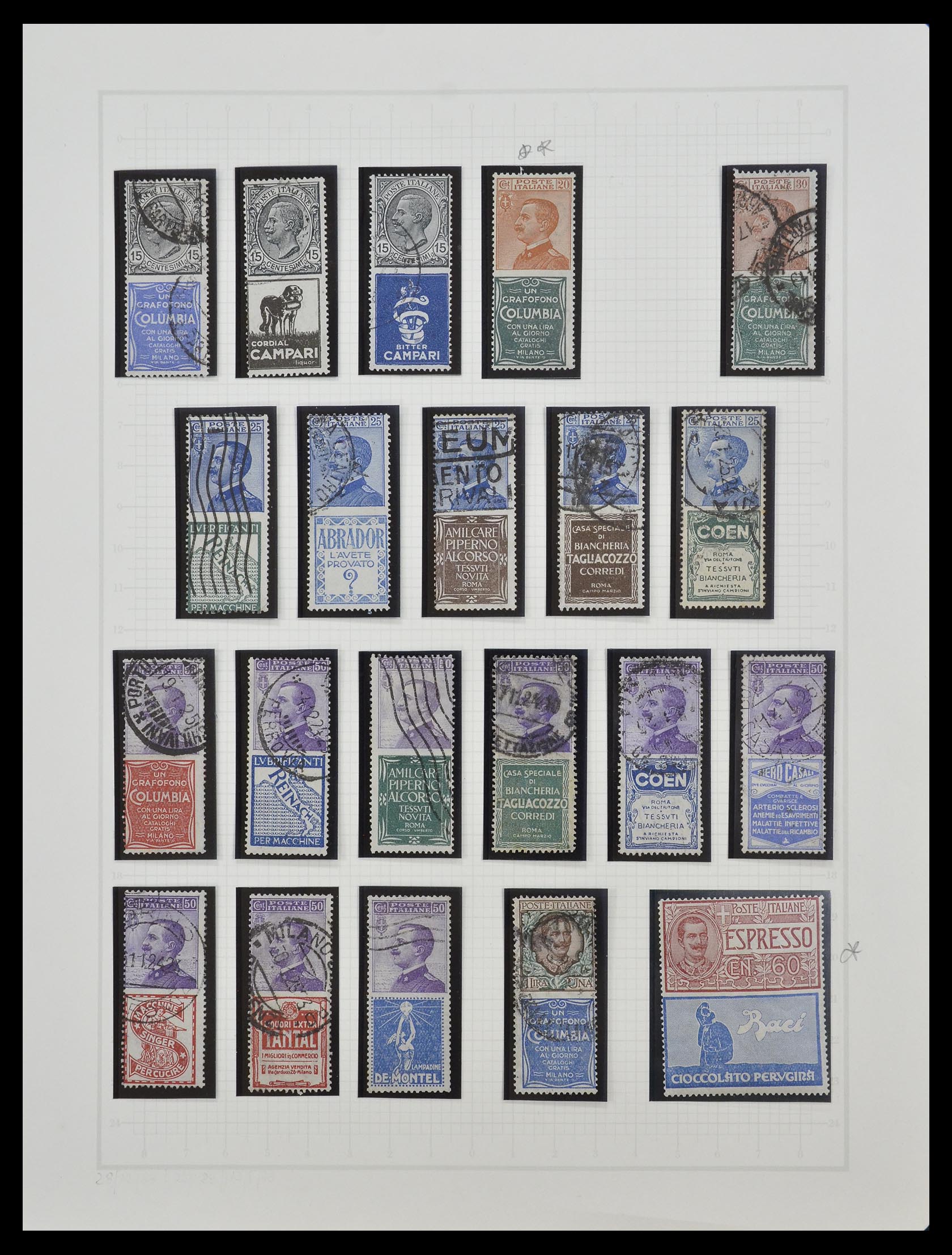 33170 001 - Stamp collection 33170 Italy advert stamps 1924-1925.