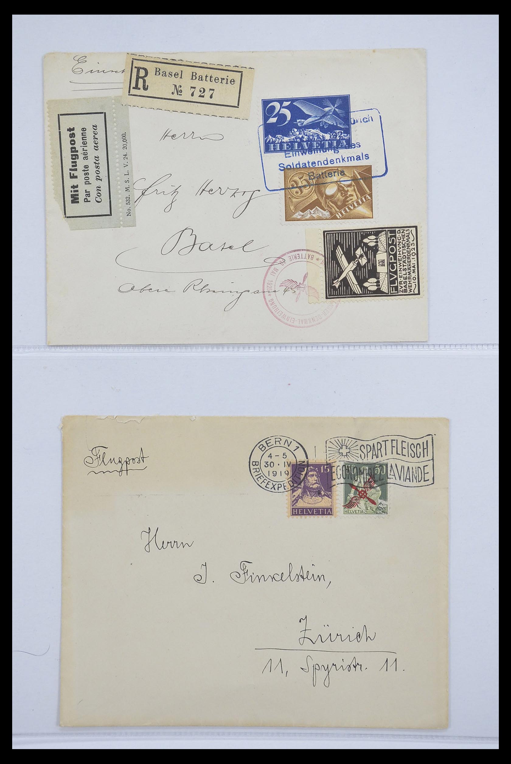 33244 001 - Stamp collection 33244 Switzerland airmail covers 1913-1950.