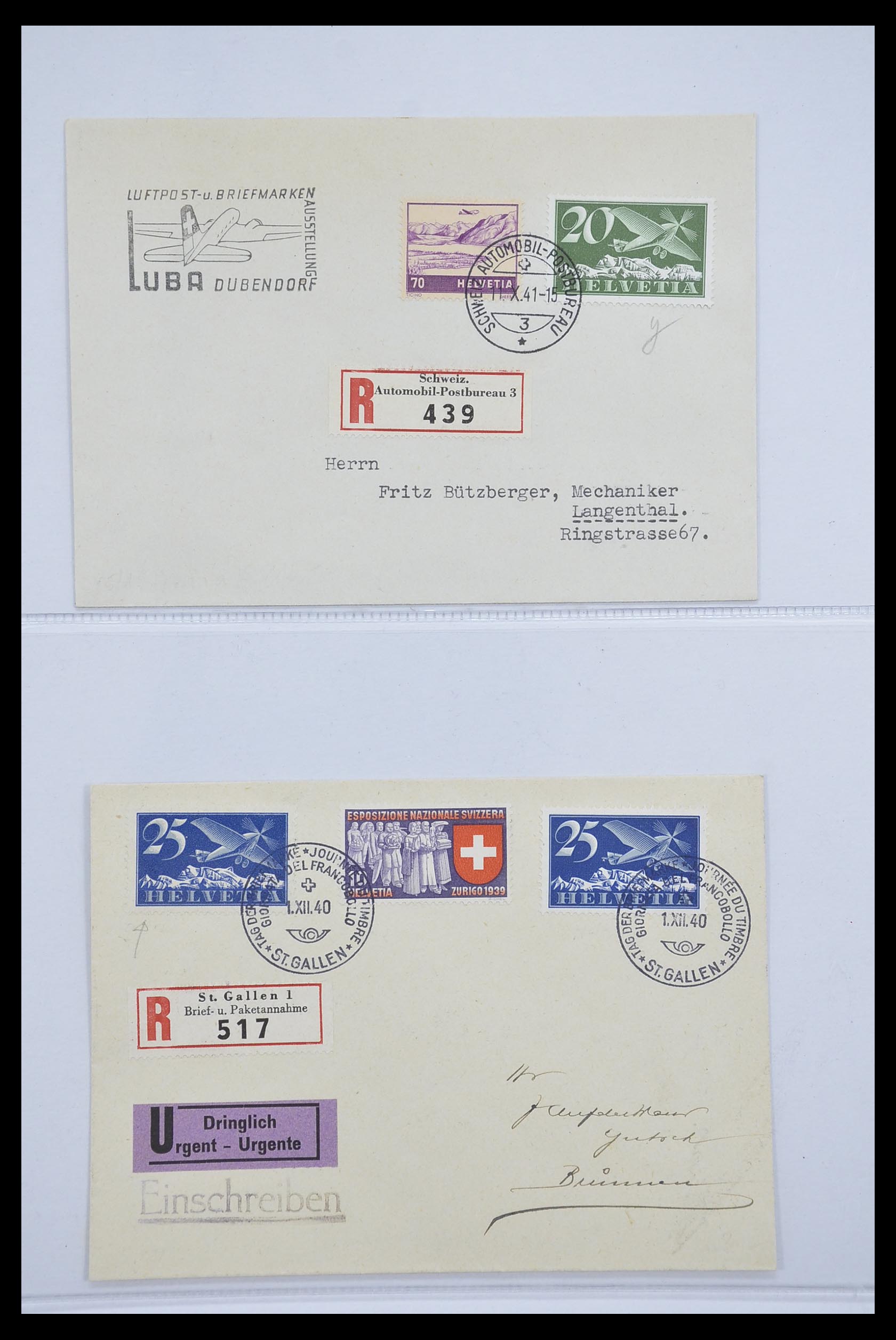 33244 003 - Stamp collection 33244 Switzerland airmail covers 1913-1950.