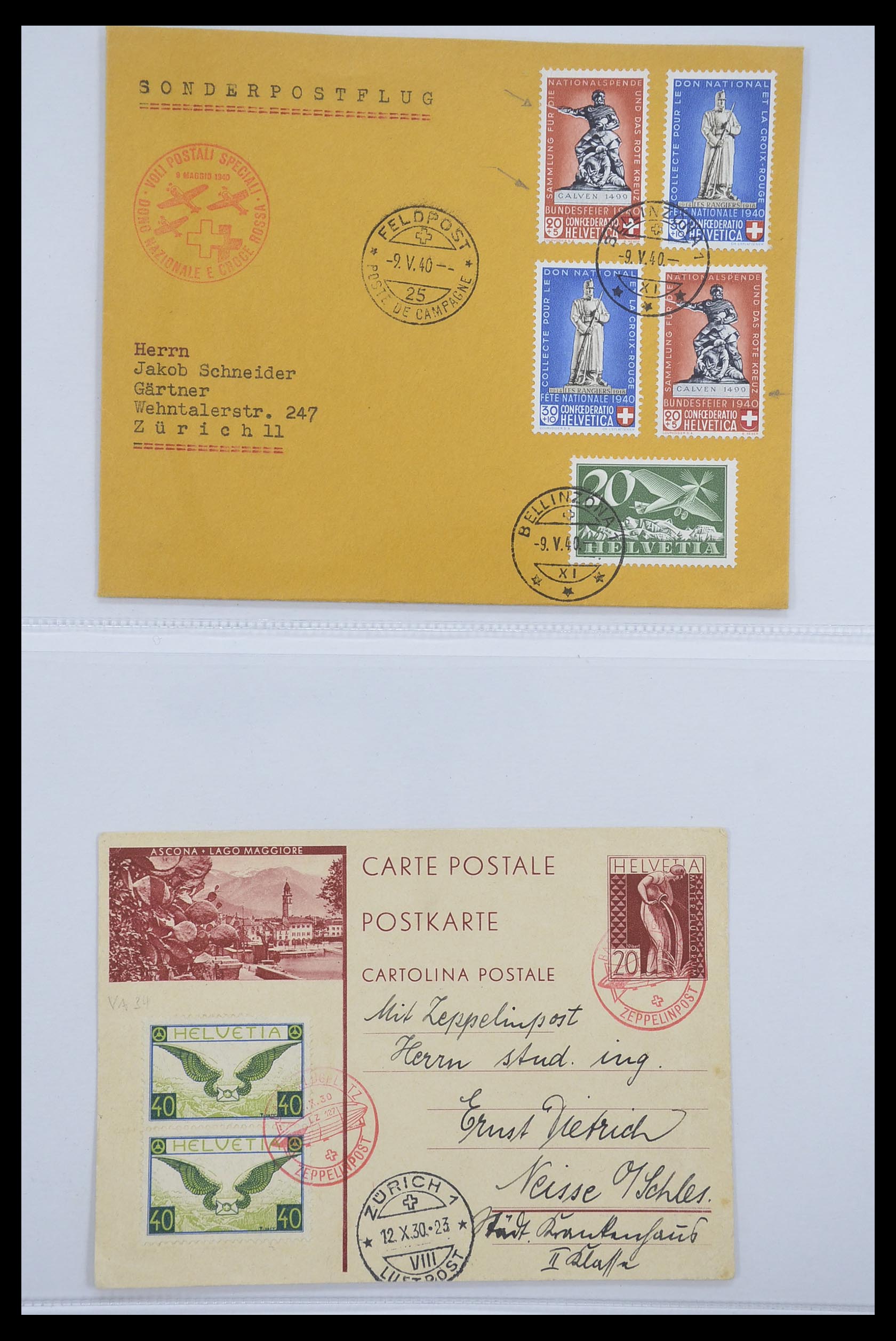 33244 009 - Stamp collection 33244 Switzerland airmail covers 1913-1950.