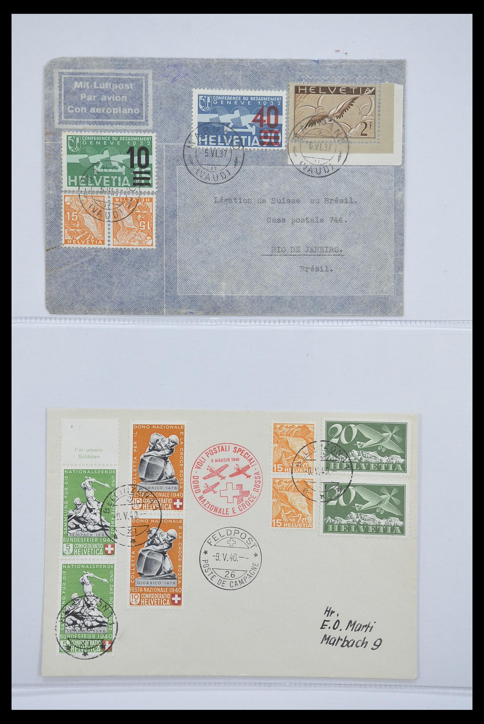 33244 017 - Stamp collection 33244 Switzerland airmail covers 1913-1950.