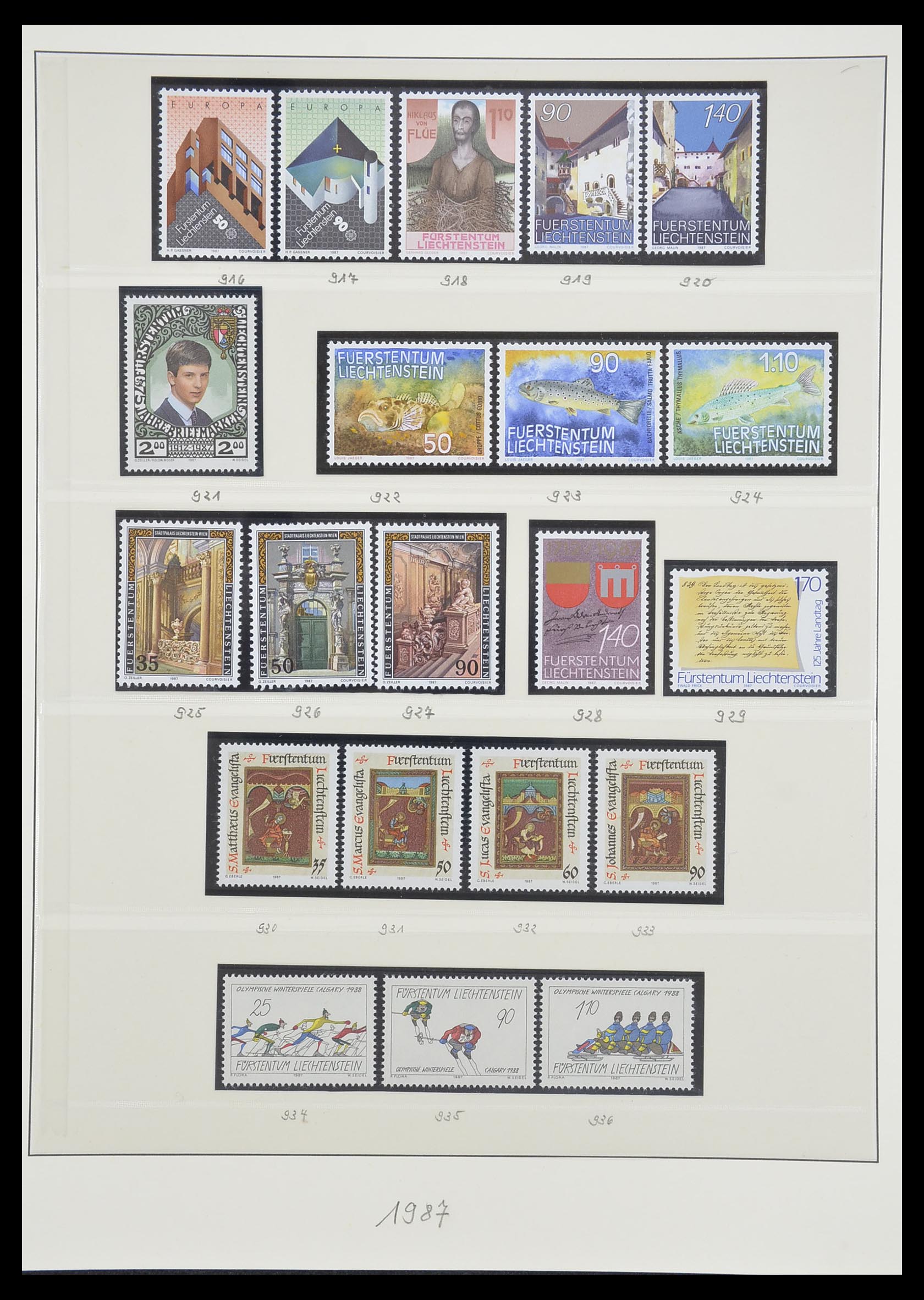 33493 141 - Postzegelverzameling 33493 Liechtenstein 1912-2008.