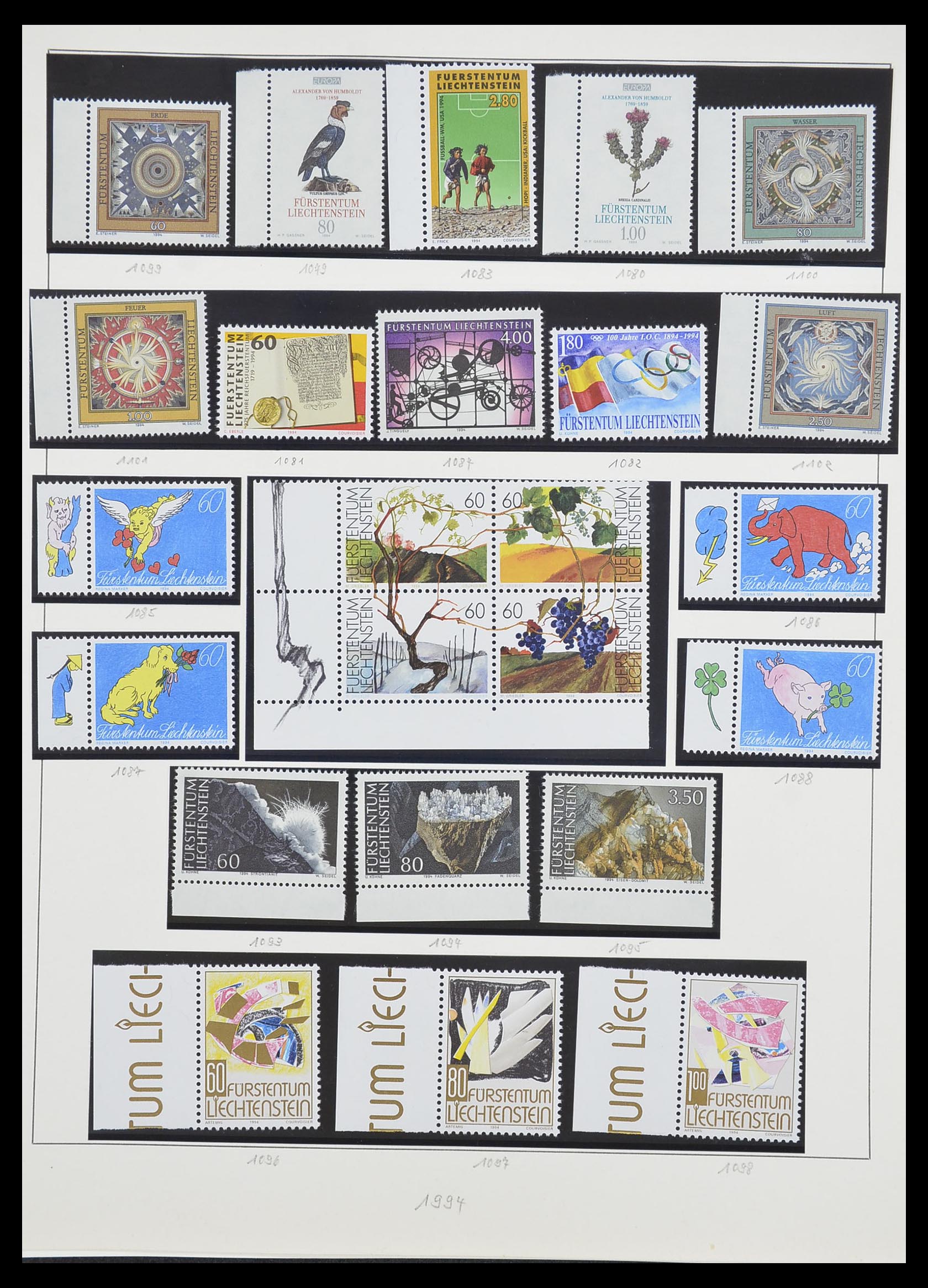 33493 155 - Postzegelverzameling 33493 Liechtenstein 1912-2008.