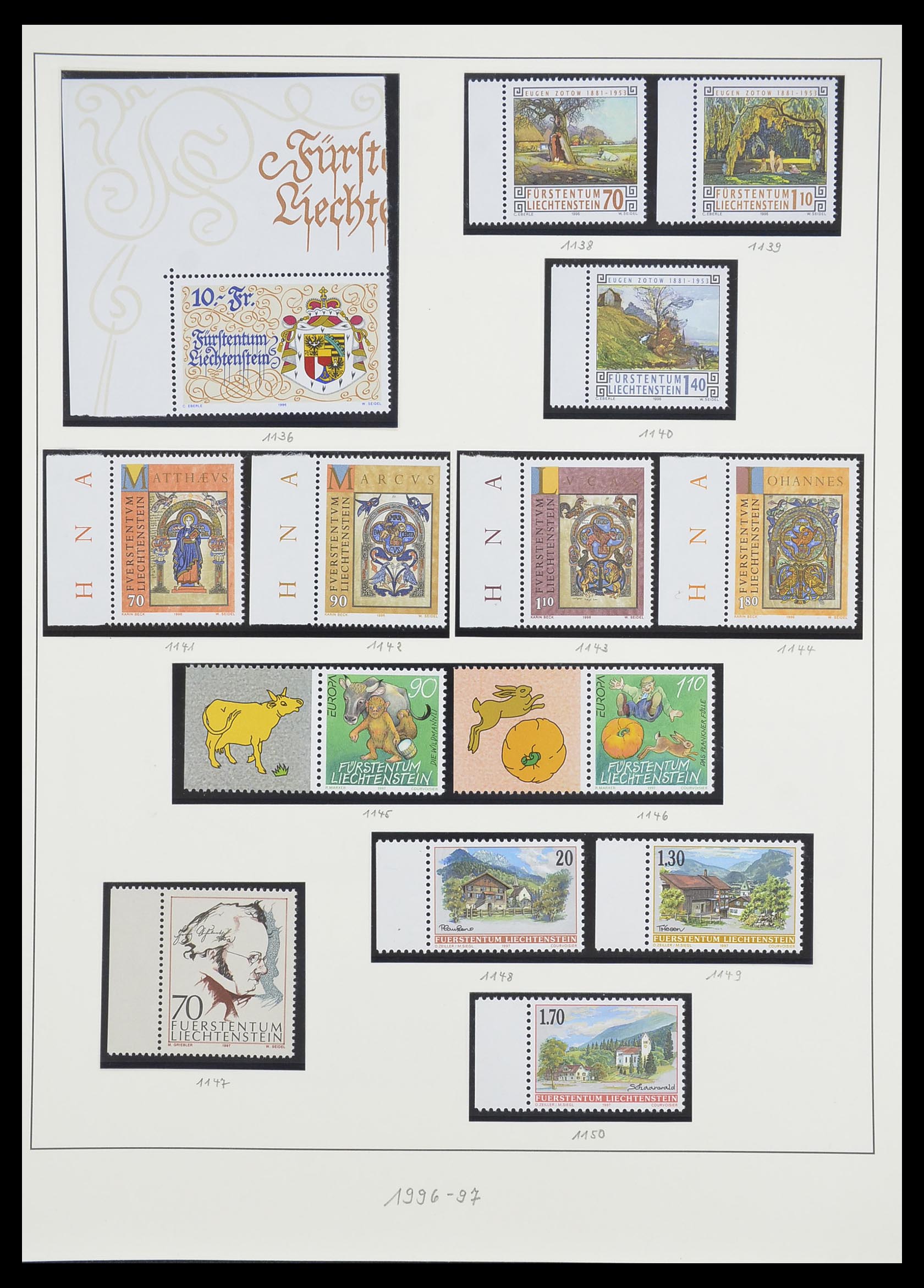 33493 161 - Postzegelverzameling 33493 Liechtenstein 1912-2008.