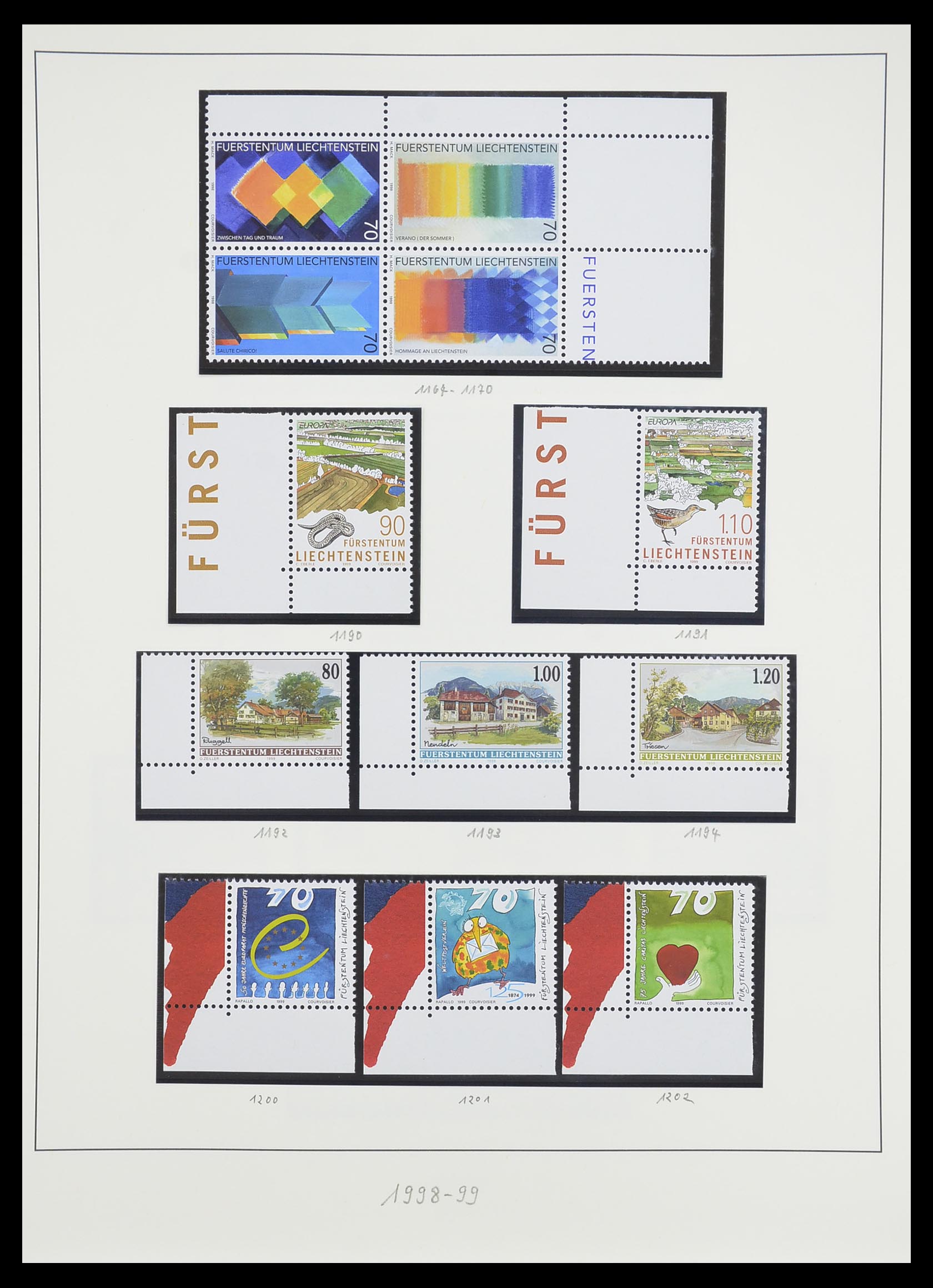 33493 166 - Postzegelverzameling 33493 Liechtenstein 1912-2008.