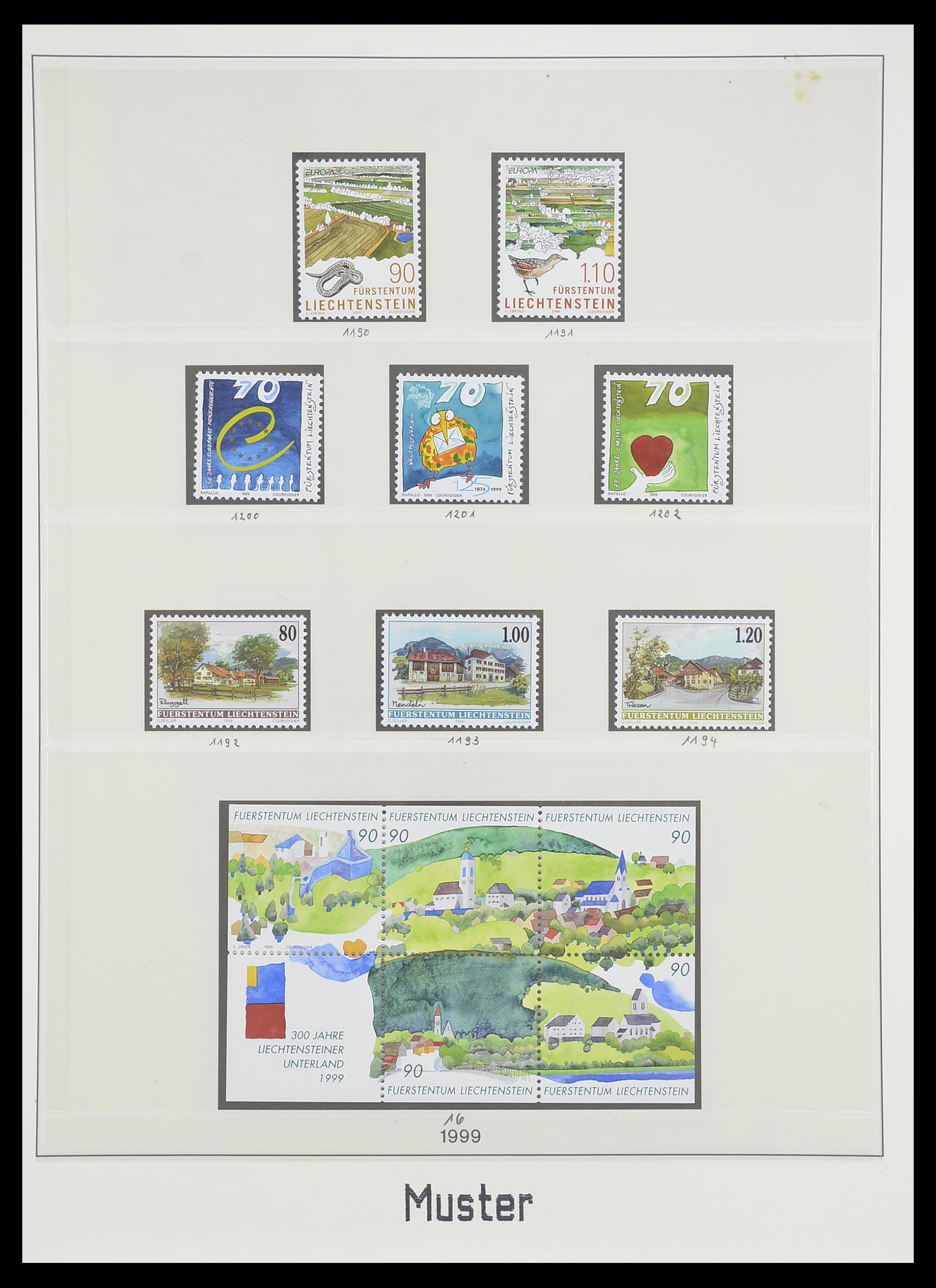 33493 168 - Postzegelverzameling 33493 Liechtenstein 1912-2008.