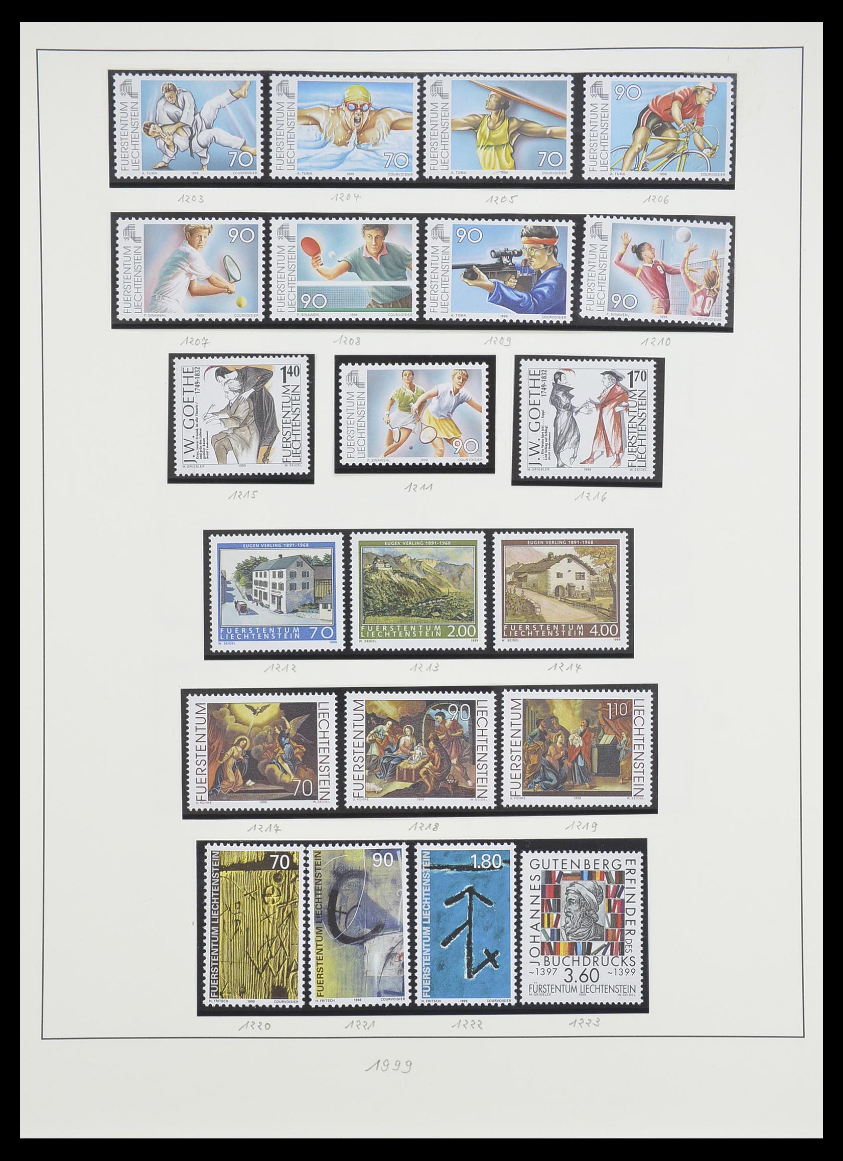 33493 169 - Postzegelverzameling 33493 Liechtenstein 1912-2008.