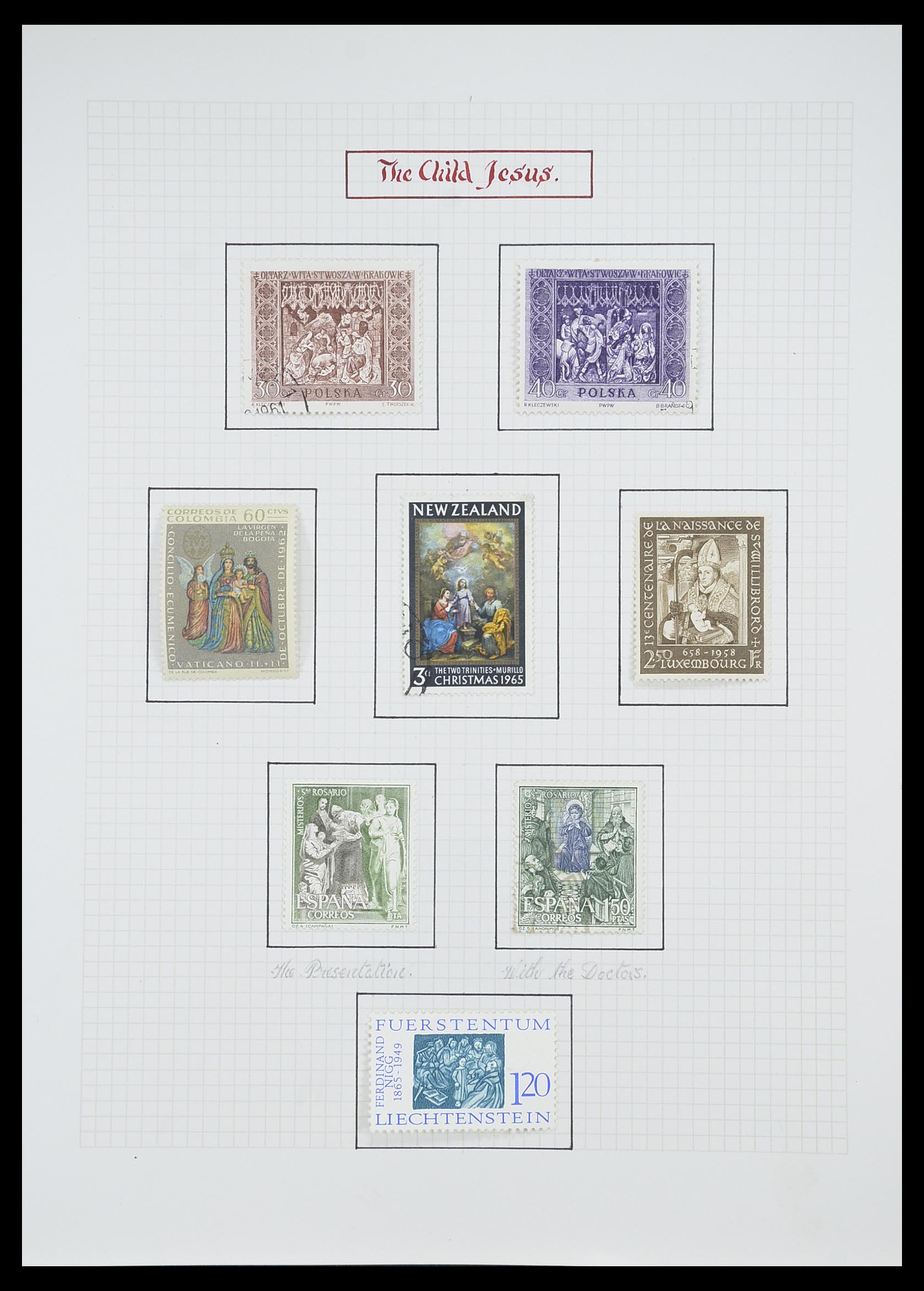 33657 0101 - Postzegelverzameling 33657 Motief Religie 1900-1990.