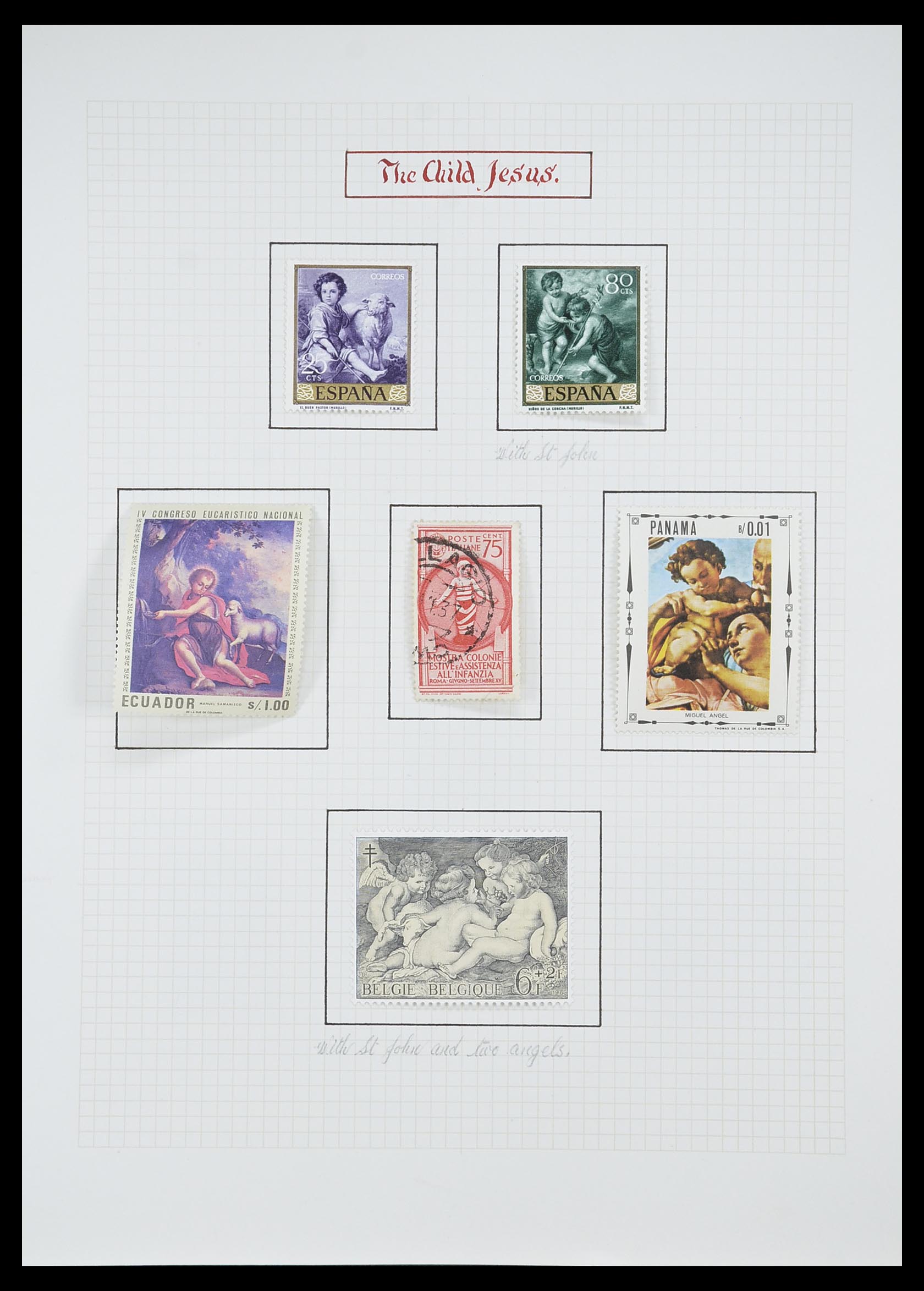 33657 0102 - Postzegelverzameling 33657 Motief Religie 1900-1990.