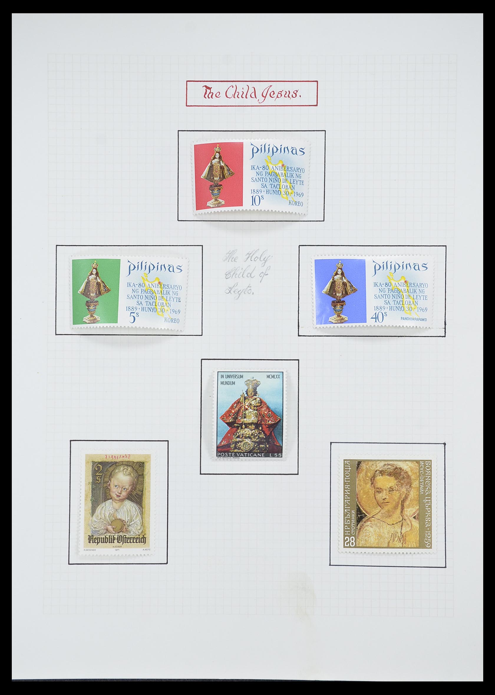 33657 0103 - Postzegelverzameling 33657 Motief Religie 1900-1990.