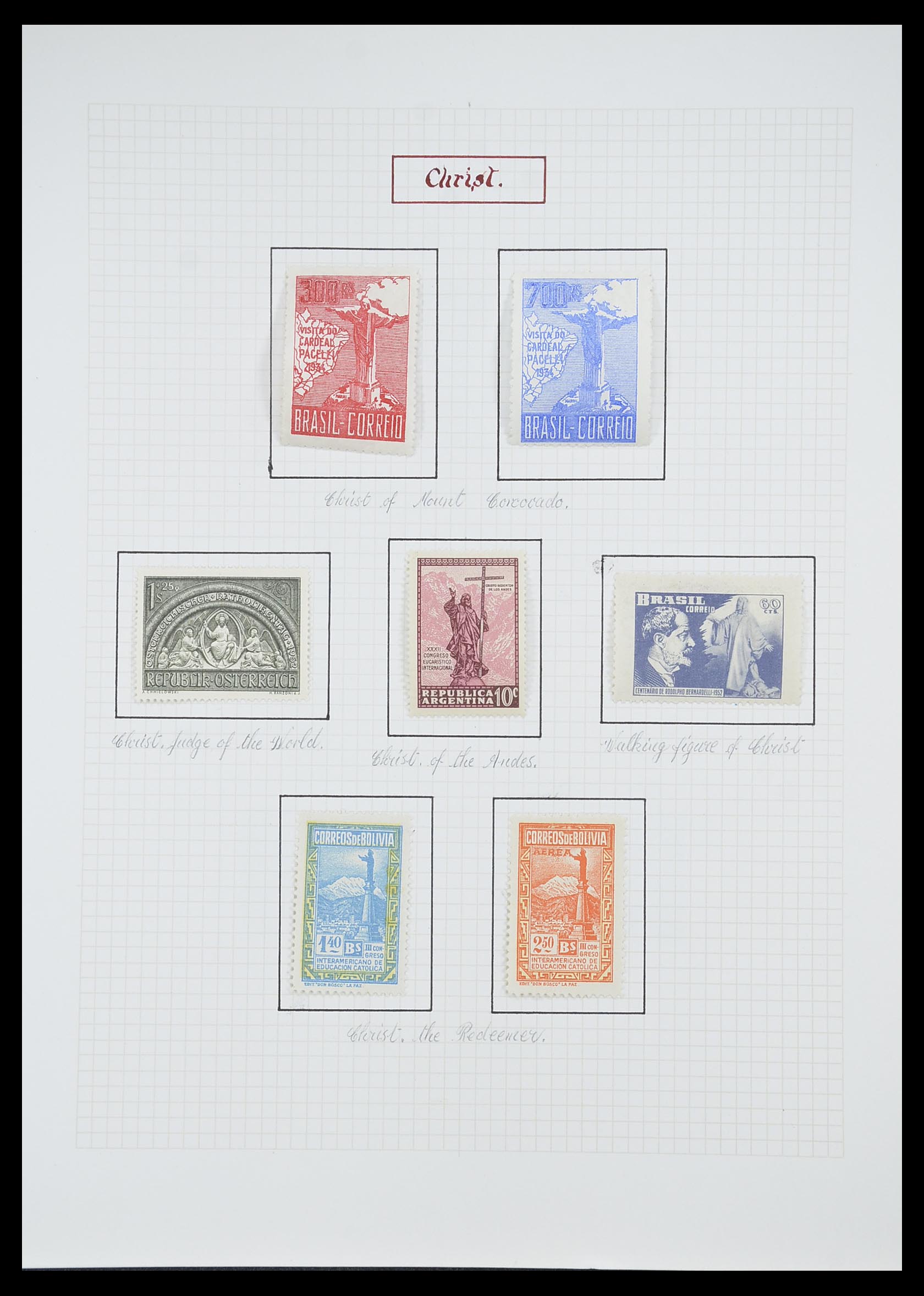 33657 0104 - Postzegelverzameling 33657 Motief Religie 1900-1990.