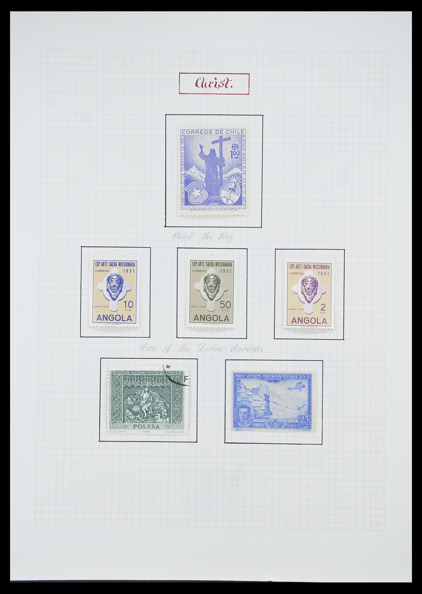 33657 0105 - Postzegelverzameling 33657 Motief Religie 1900-1990.