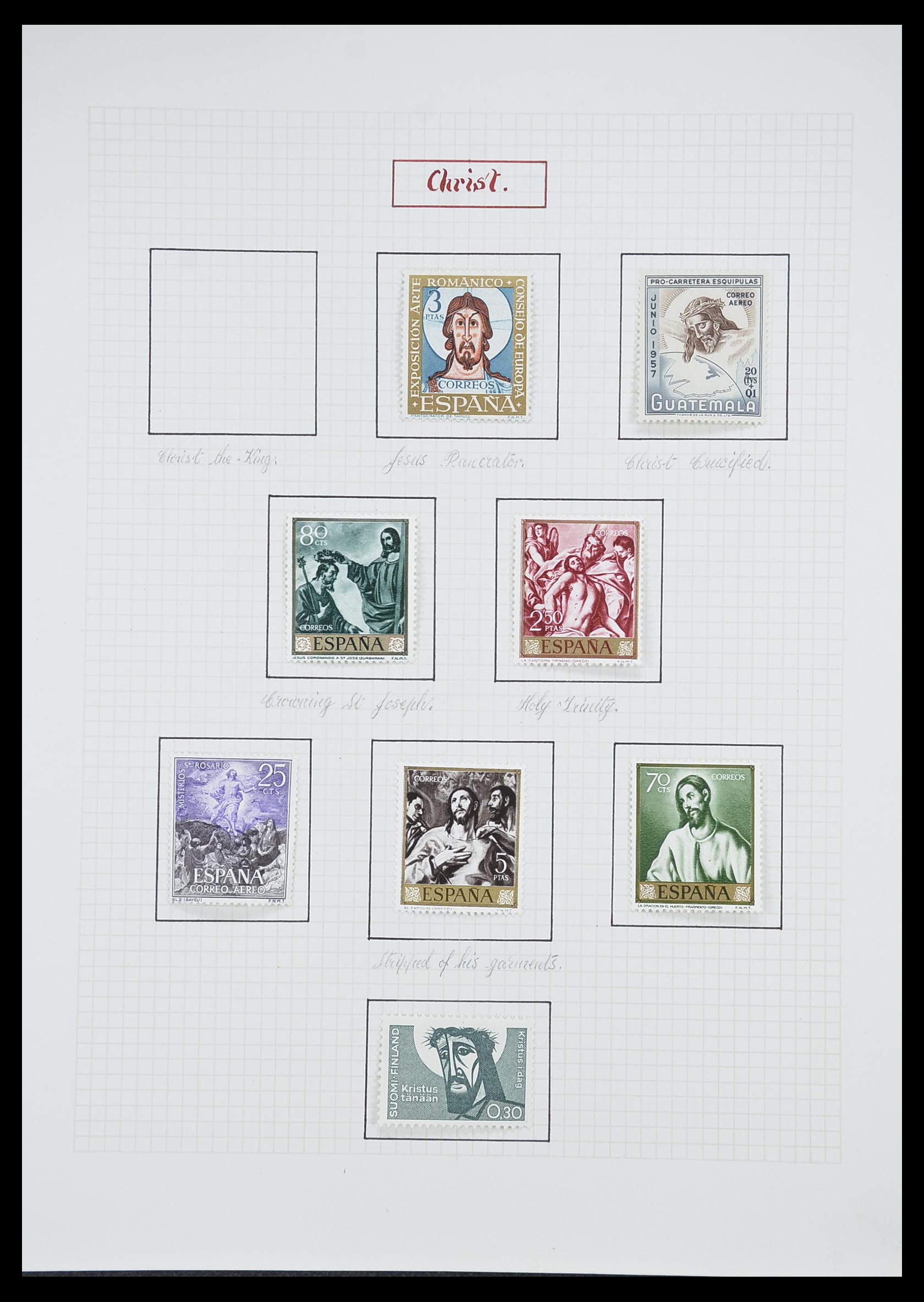 33657 0106 - Postzegelverzameling 33657 Motief Religie 1900-1990.