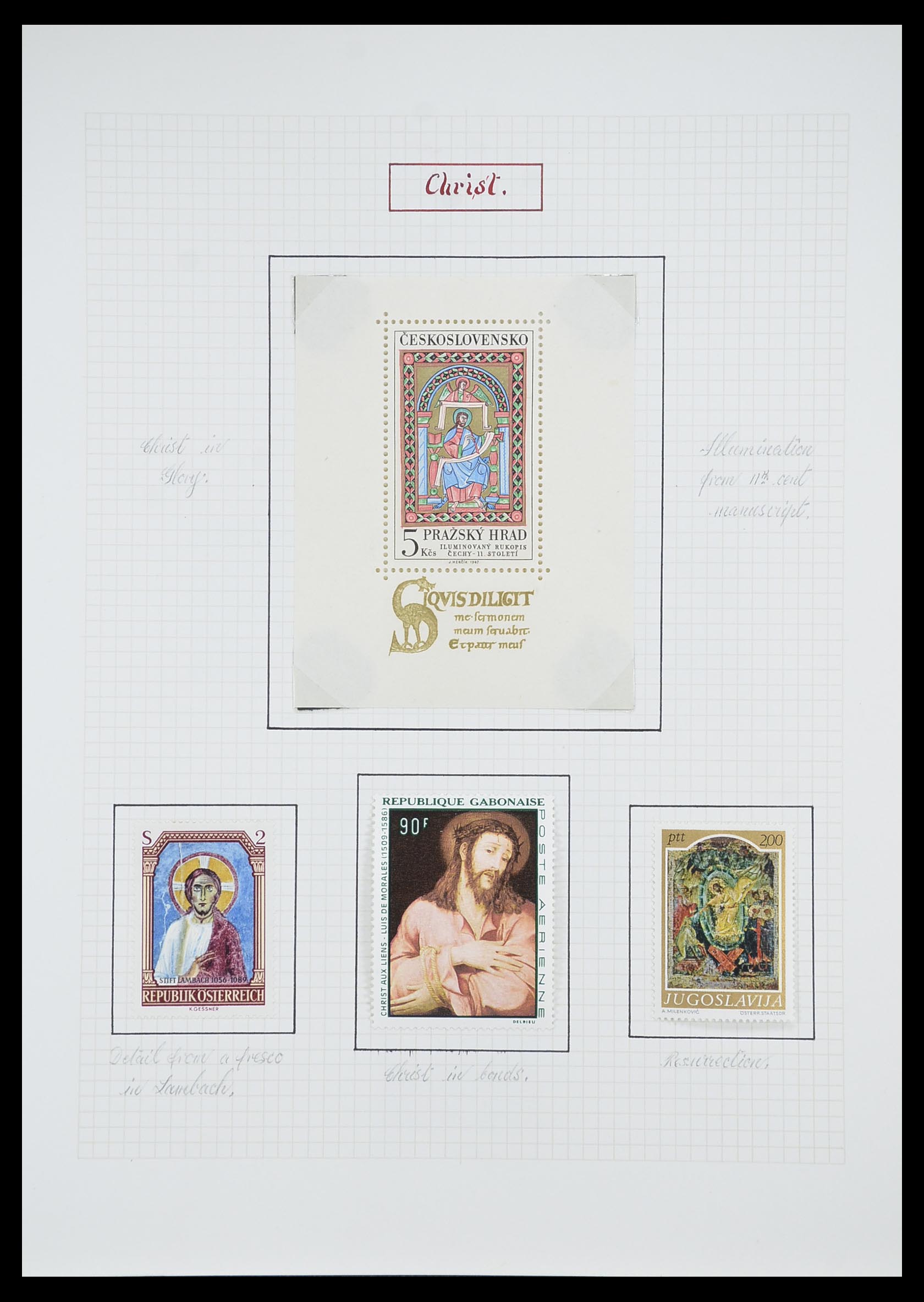 33657 0108 - Postzegelverzameling 33657 Motief Religie 1900-1990.