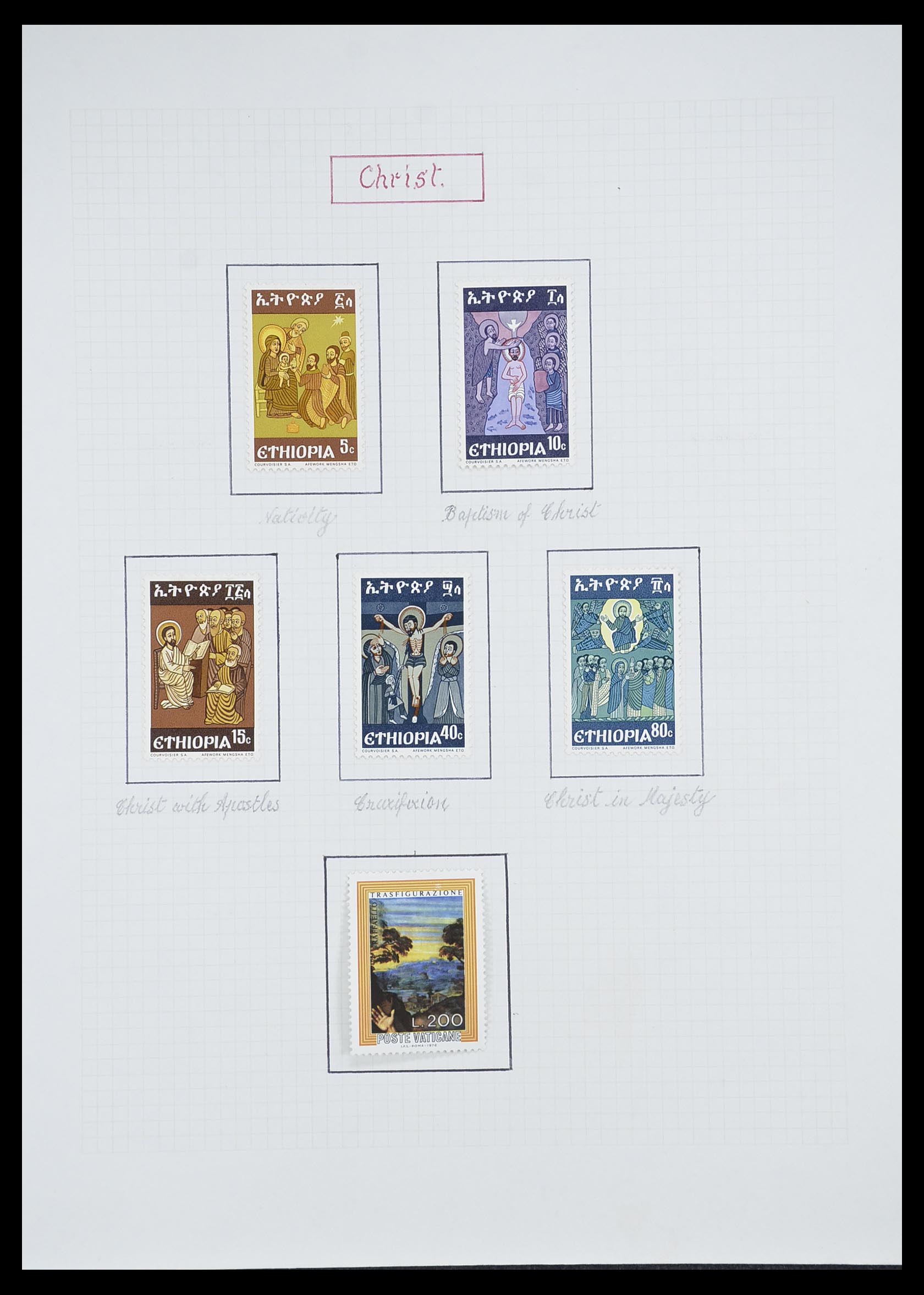 33657 0110 - Postzegelverzameling 33657 Motief Religie 1900-1990.