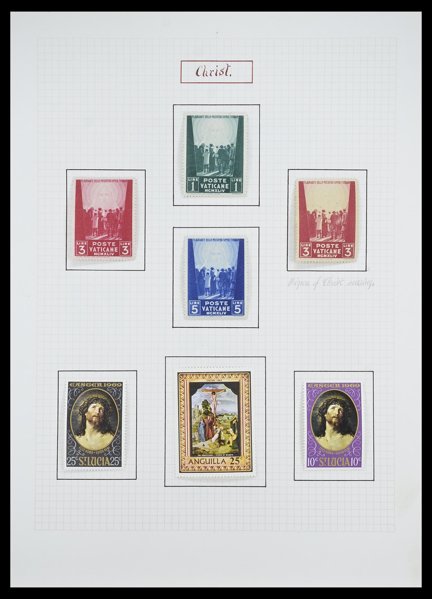 33657 0113 - Postzegelverzameling 33657 Motief Religie 1900-1990.