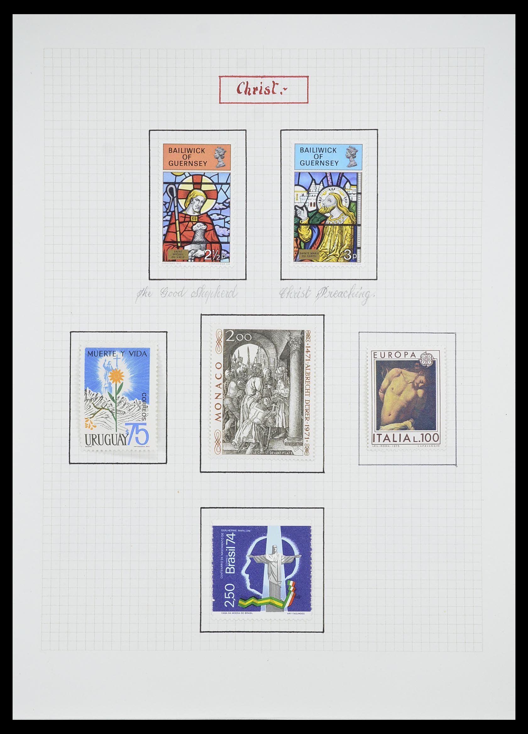33657 0114 - Postzegelverzameling 33657 Motief Religie 1900-1990.