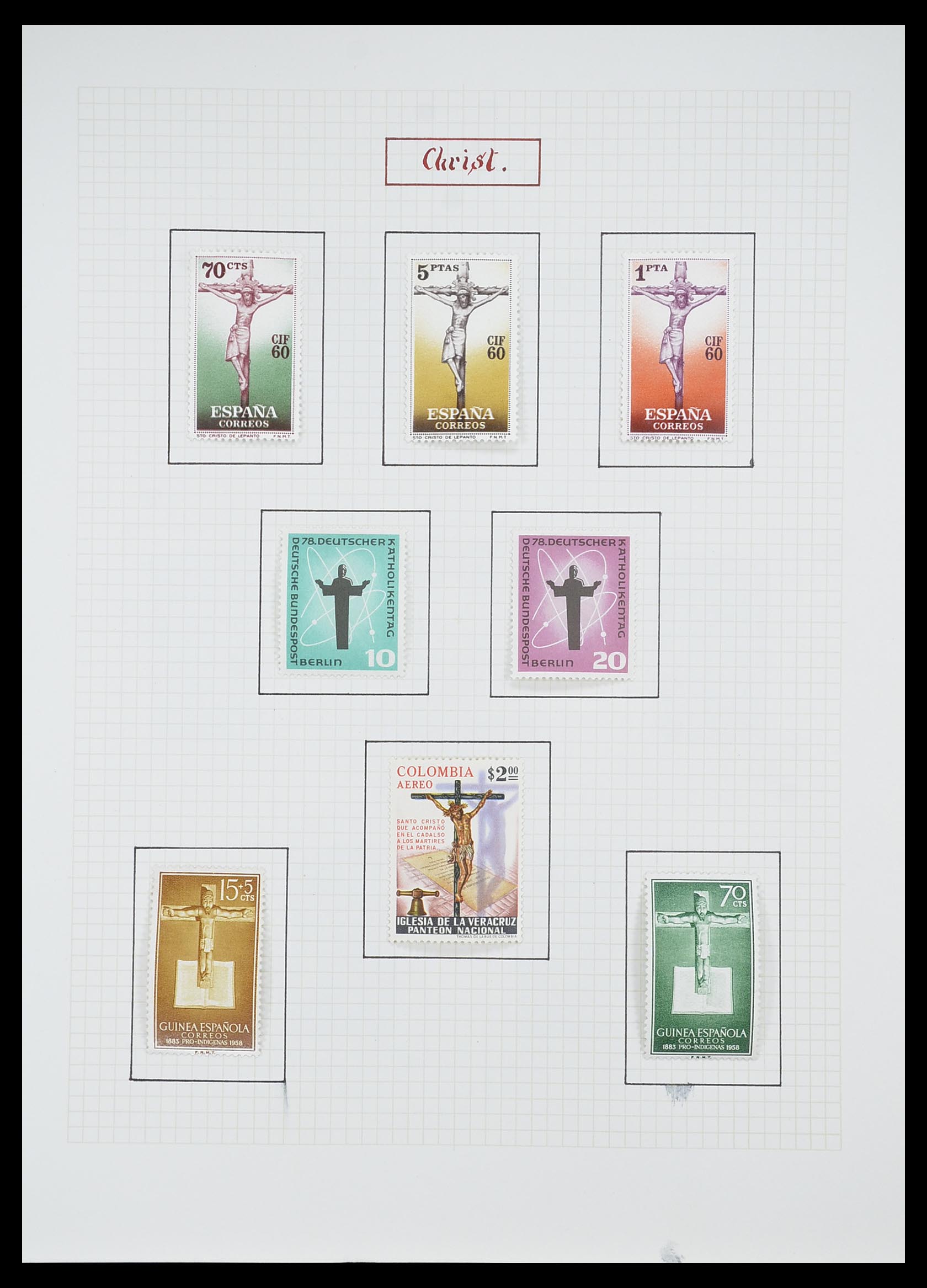 33657 0116 - Postzegelverzameling 33657 Motief Religie 1900-1990.